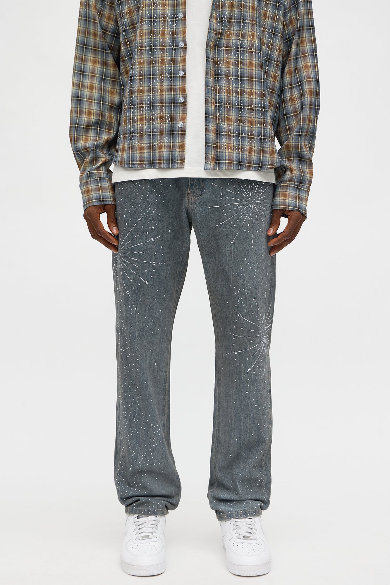 Slim Shining Star Rhinestoned Jean - Vintage Blue Wash