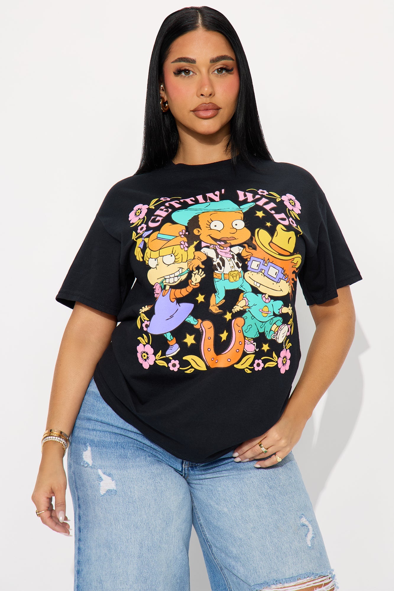Rugrats Gettin' Wild Oversized Tee - Black
