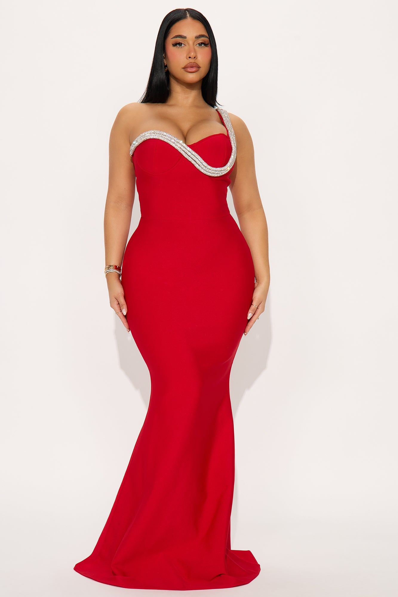 Bling Ting Bandage Maxi Gown - Red