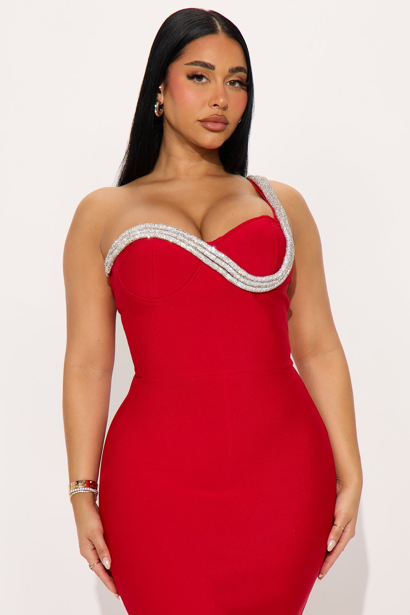 Bling Ting Bandage Maxi Gown - Red