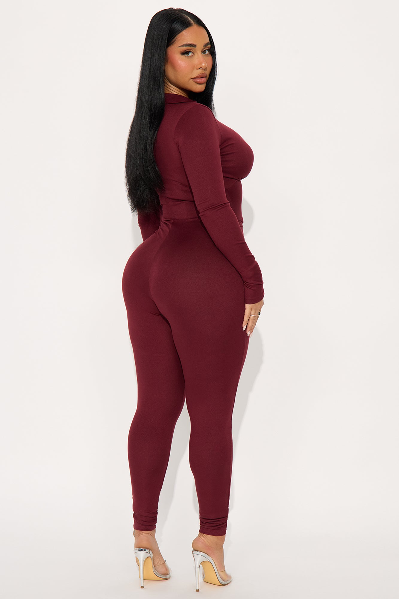 Dayanna Ribbed Knot Jumpsuit - Wine