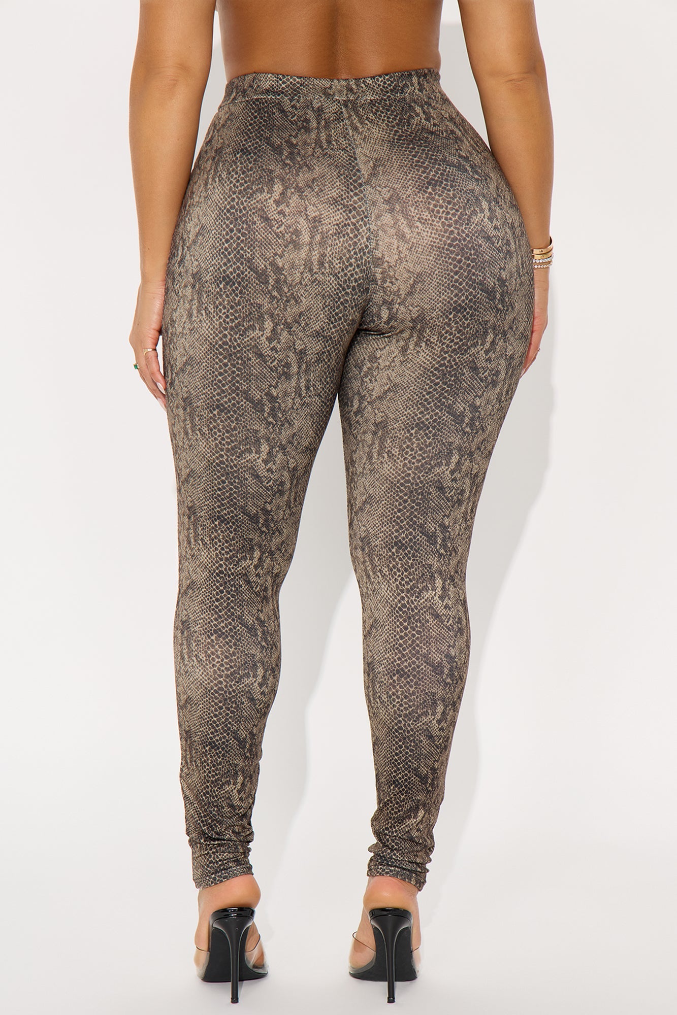 Medusa Snake Print high Rise Legging - Brown/combo