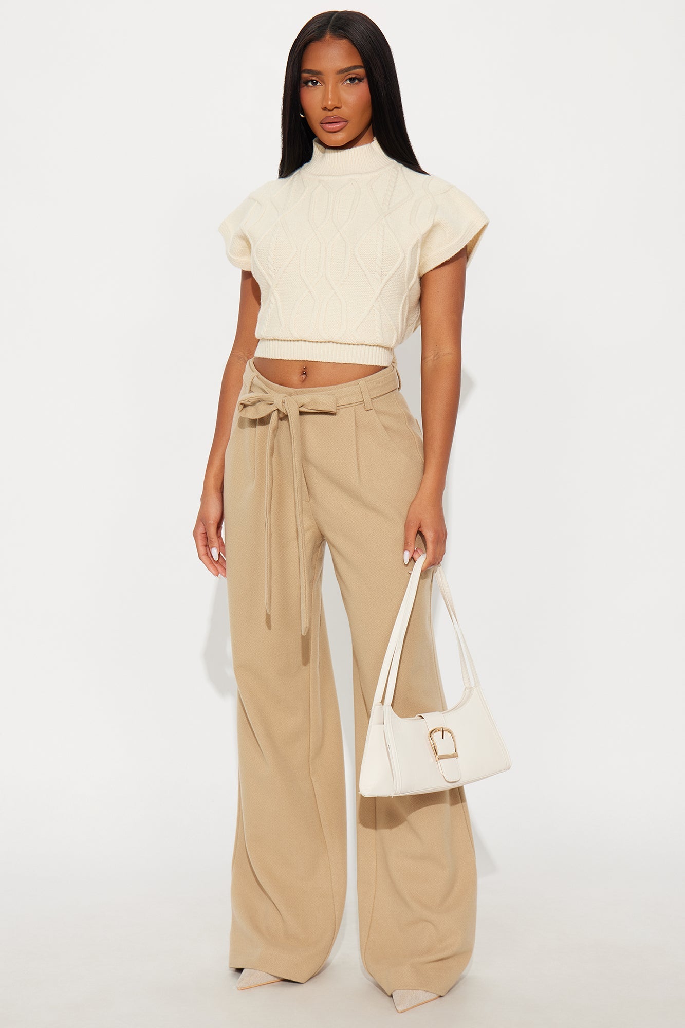 Let's Get Cozy Cable Knit Pullover Sweater - Ivory