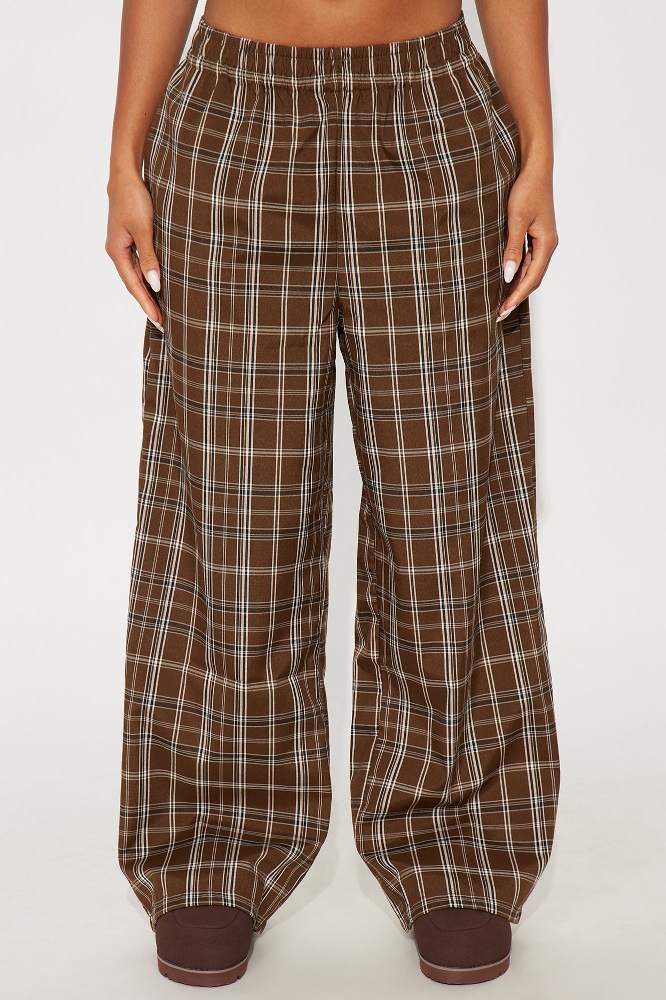Chill All Day Plaid Boxer Pant - Brown/combo