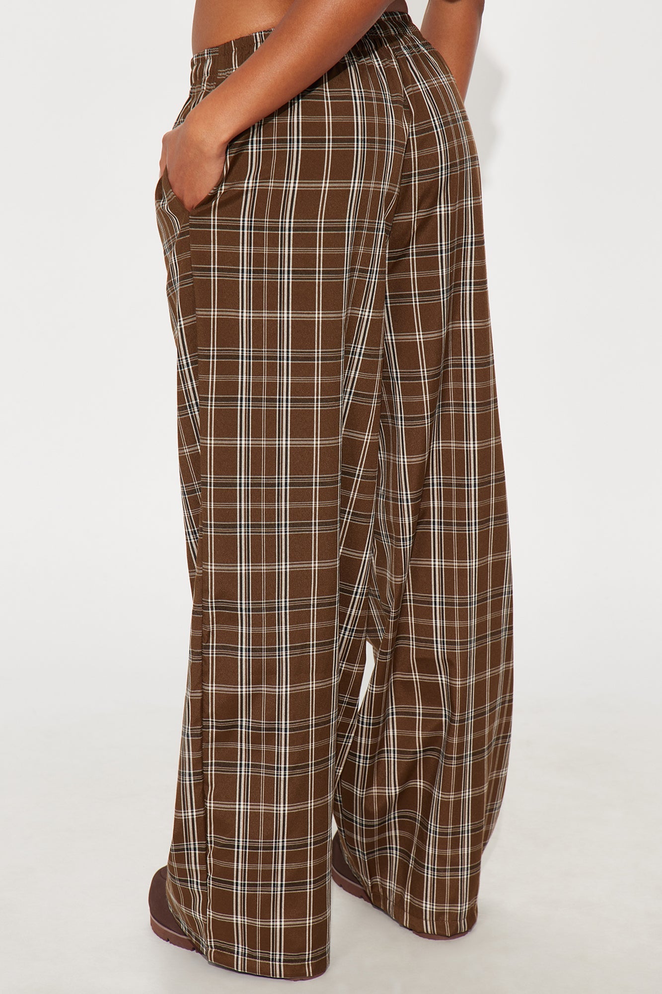 Chill All Day Plaid Boxer Pant - Brown/combo