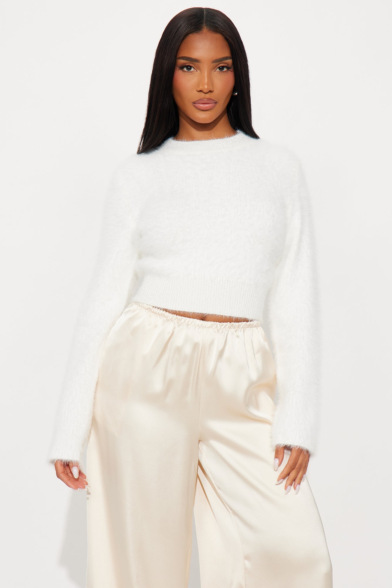 Fur Baby Fuzzy Sweater Top - Ivory