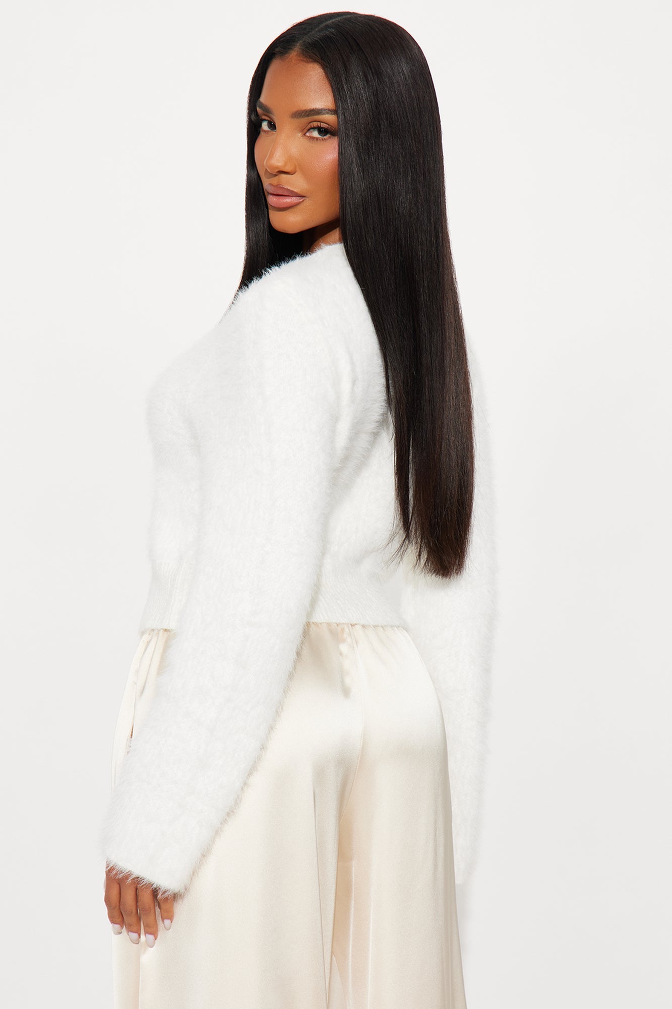 Fur Baby Fuzzy Sweater Top - Ivory