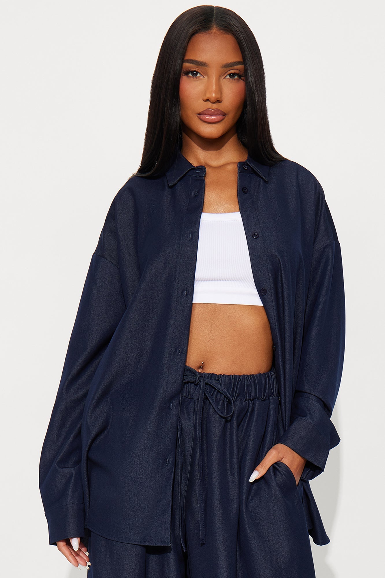 Belinda Wide Leg Pant Set - Black