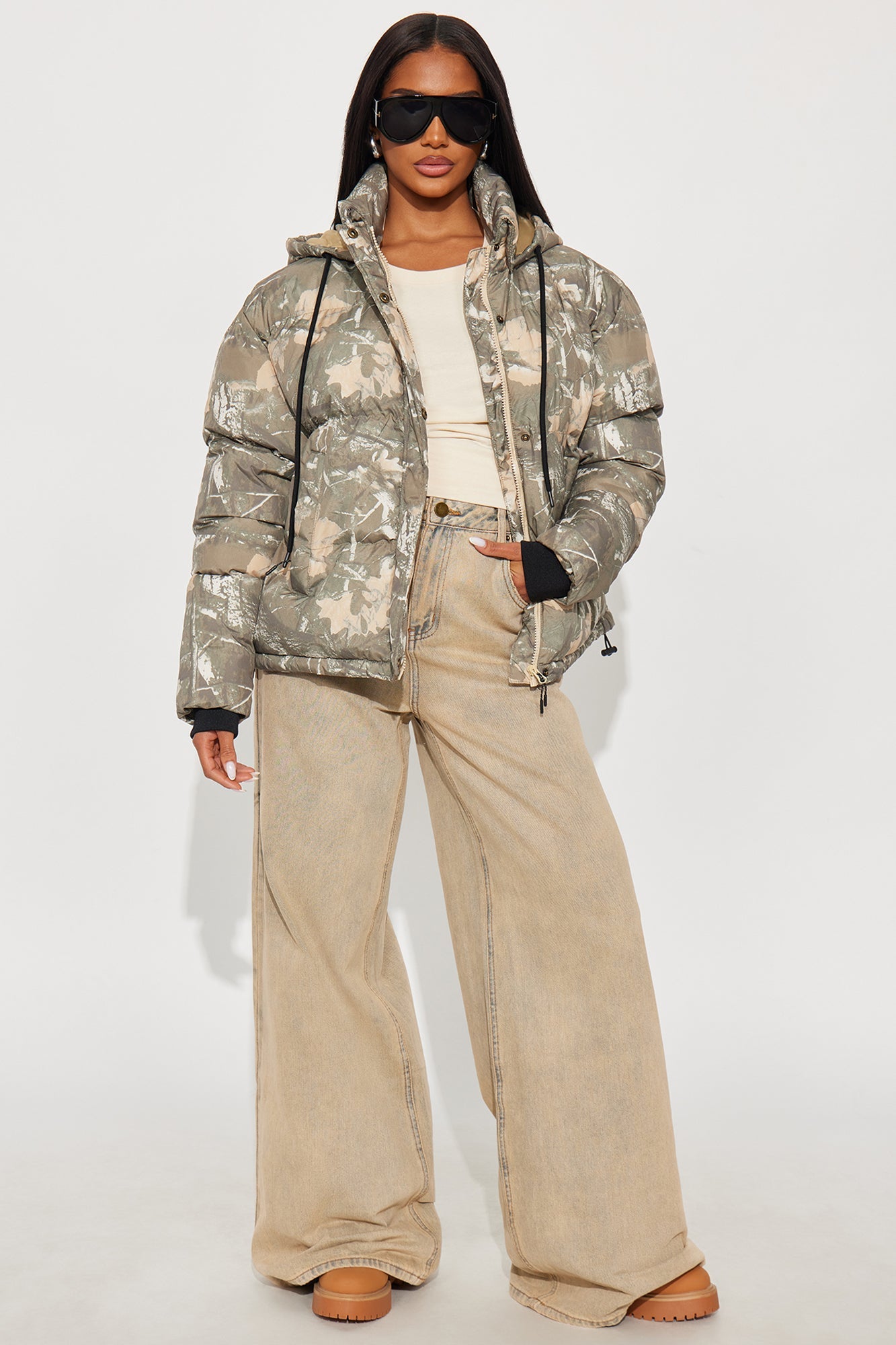 Ski Views Tree Camo Puffer Jacket - Olive/combo