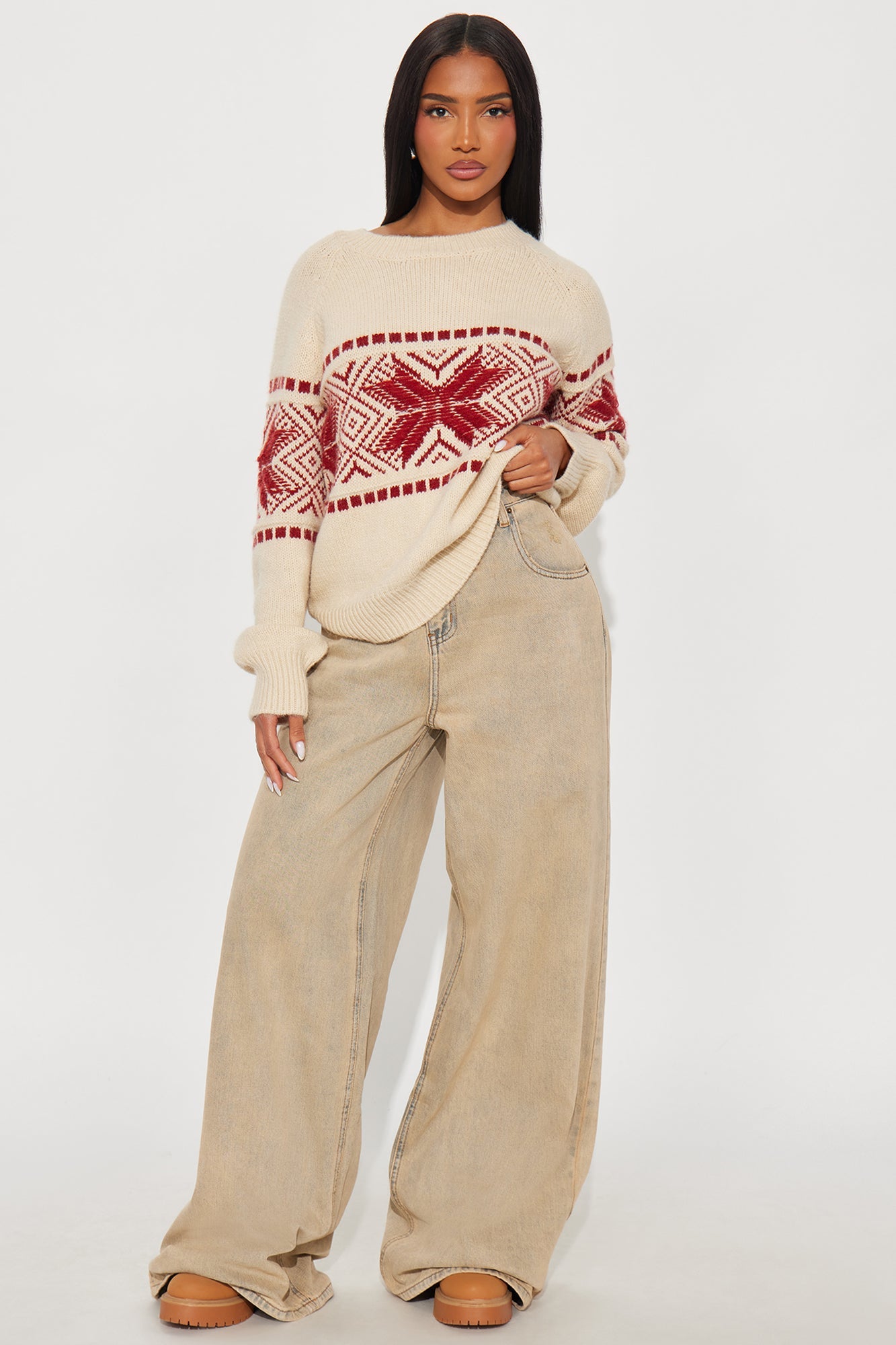 Alaskan Feels Fair Isle Sweater - Natural/Combo