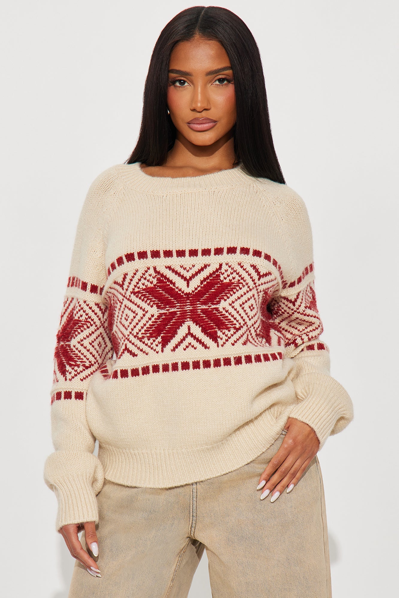 Alaskan Feels Fair Isle Sweater - Natural/Combo
