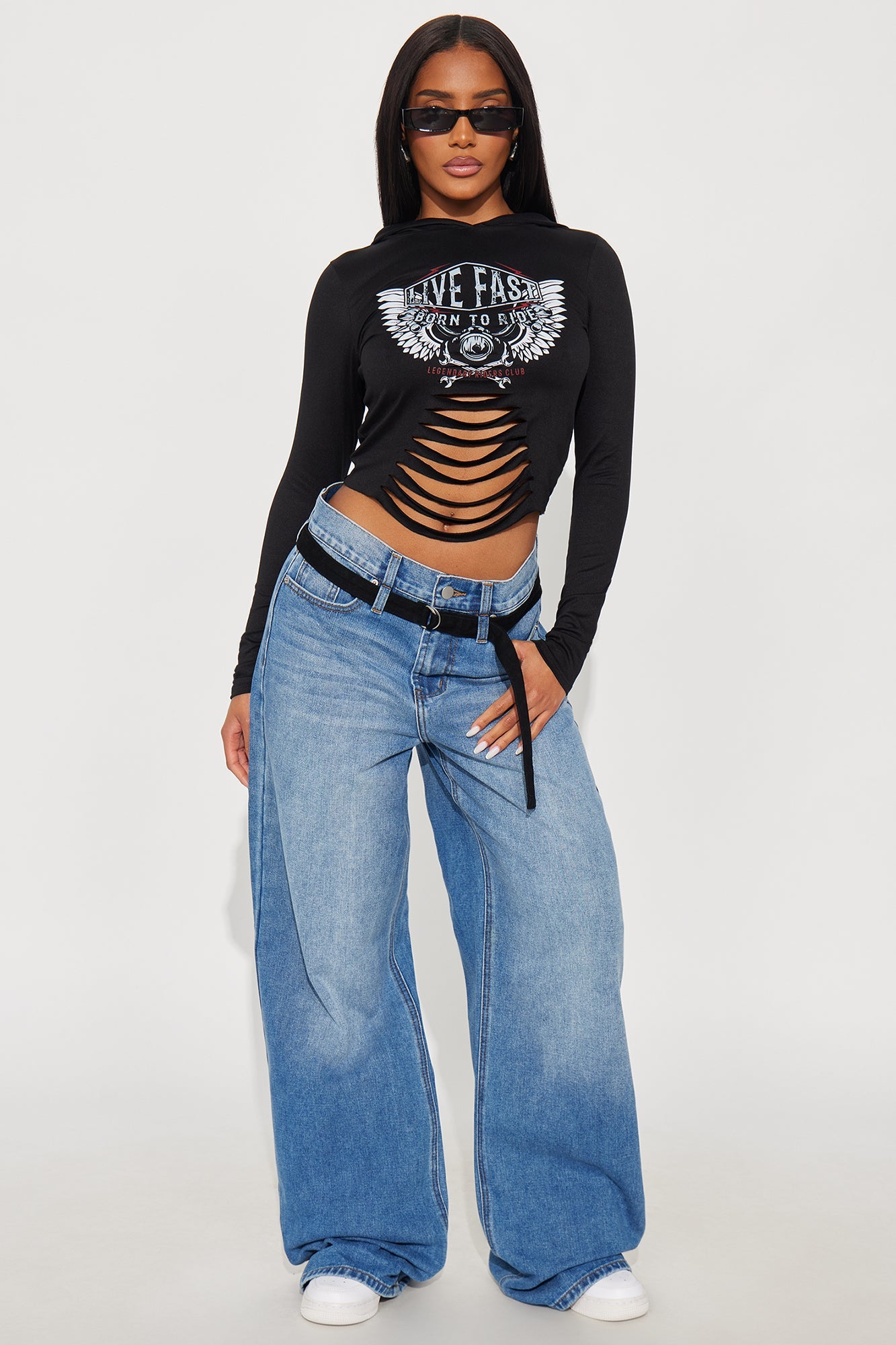 Live Fast Angel Wings Hooded Baby Tee - Black