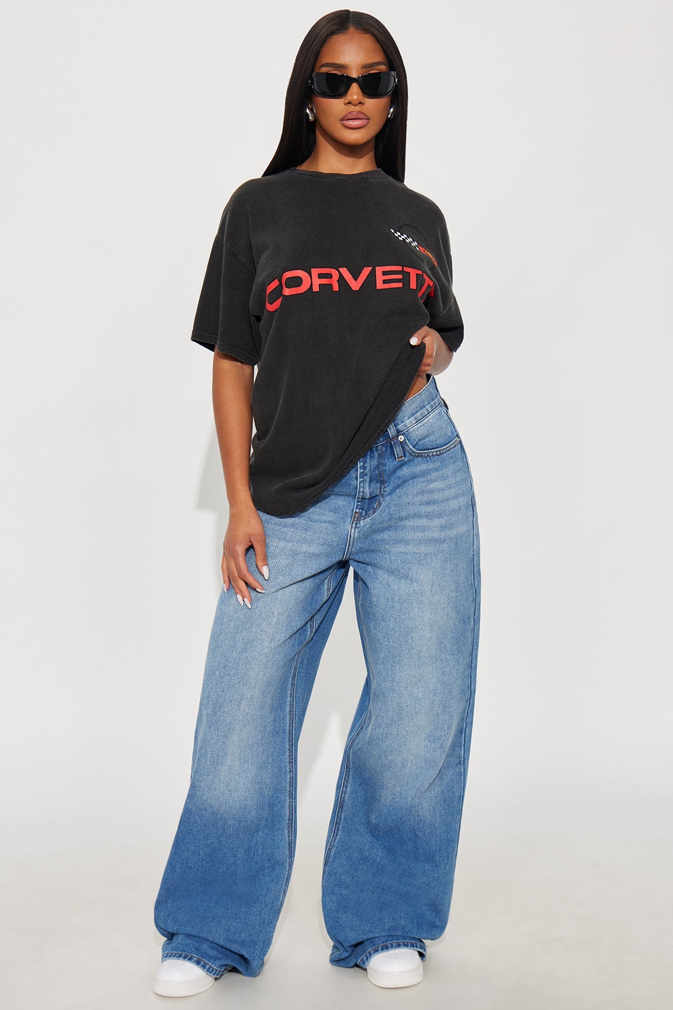 Corvette 96 Washed Front And Back Graphic Tee - Black Wash