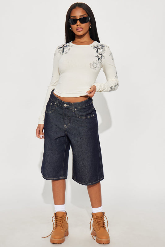 Blue Heaven Denim Jorts - Dark Denim