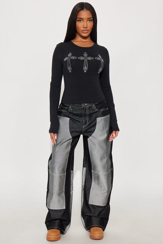 Double Agent Utility Panel Jeans - Black