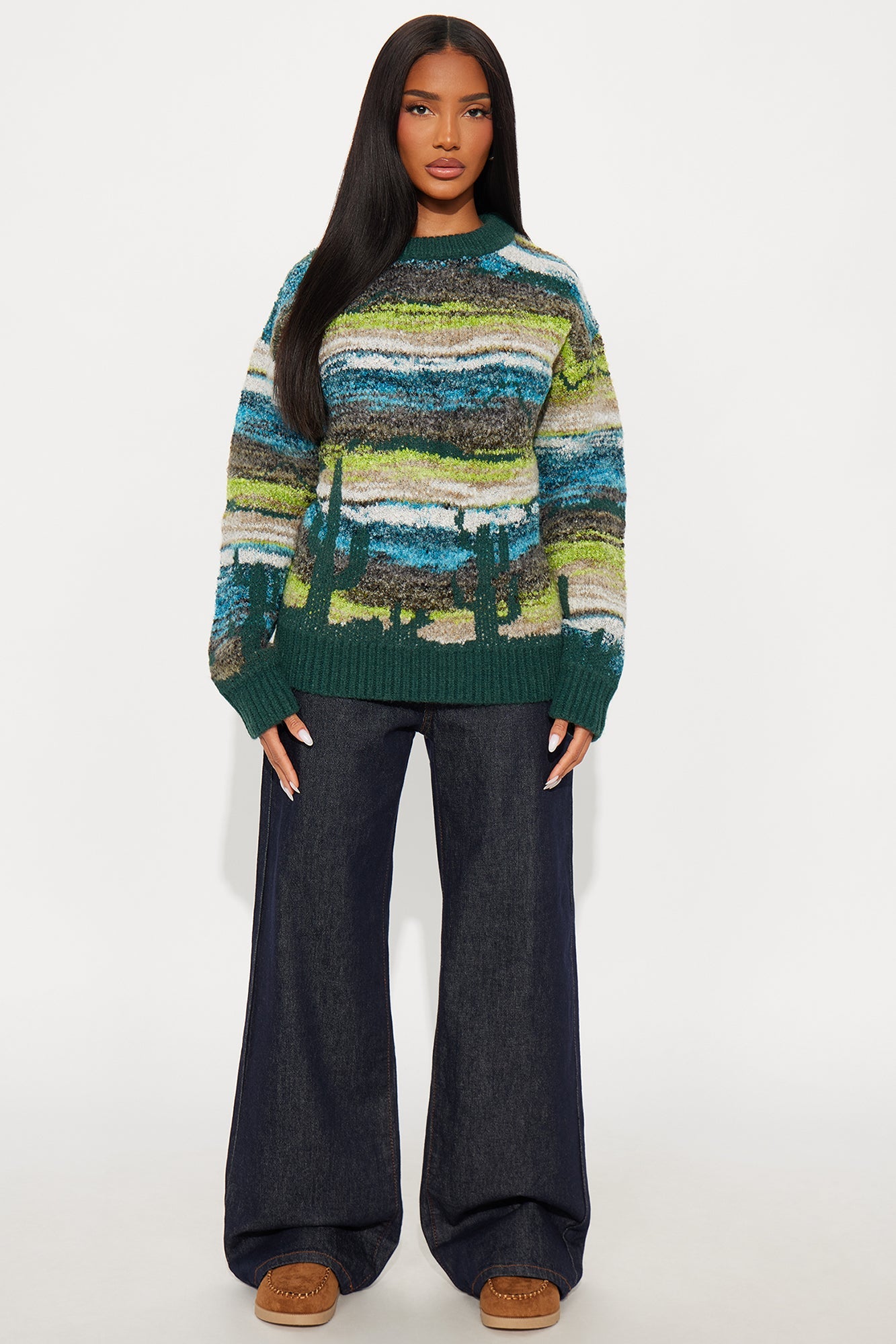 Lost In The Desert Sweater - Green/combo