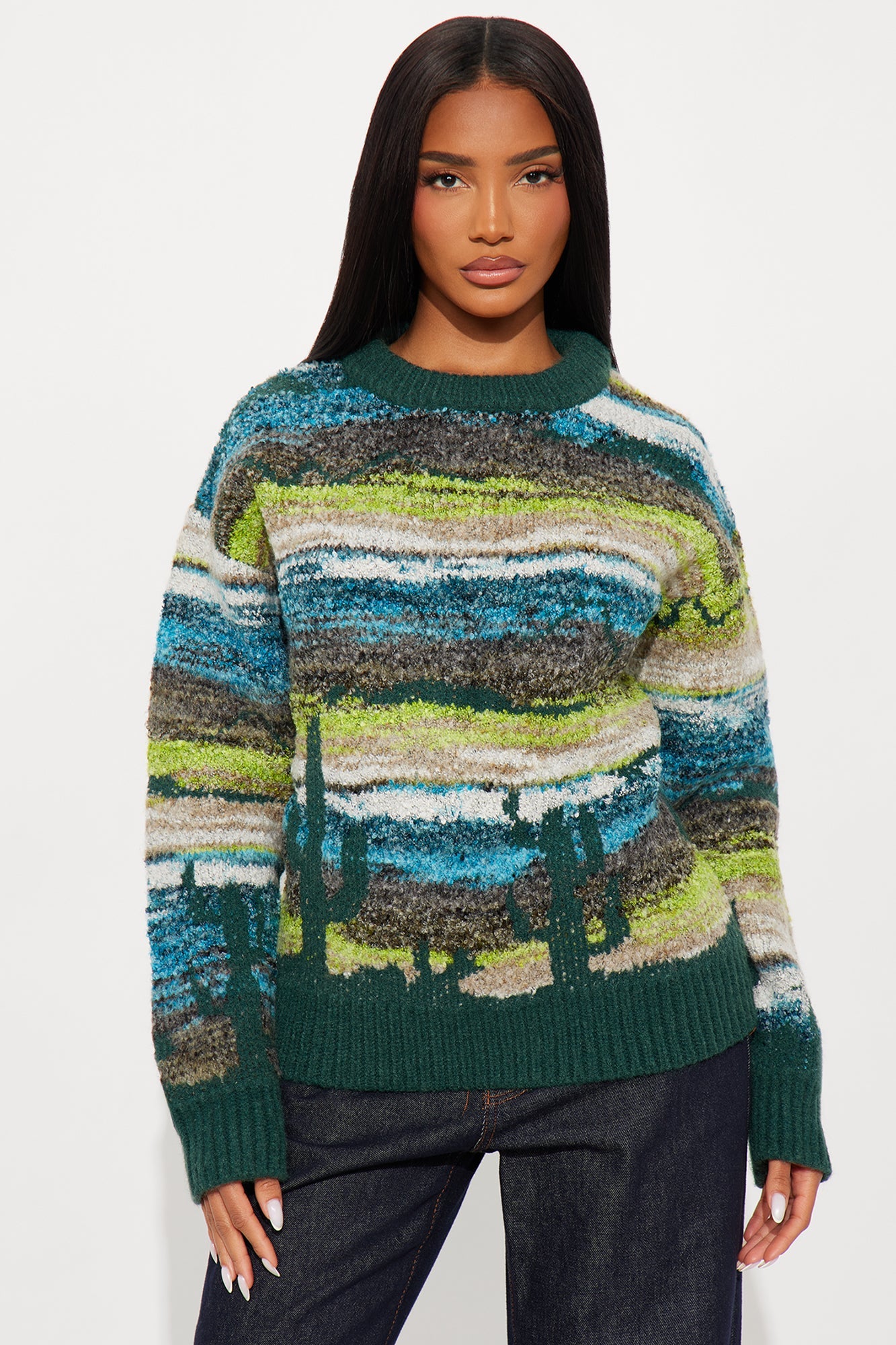 Lost In The Desert Sweater - Green/combo