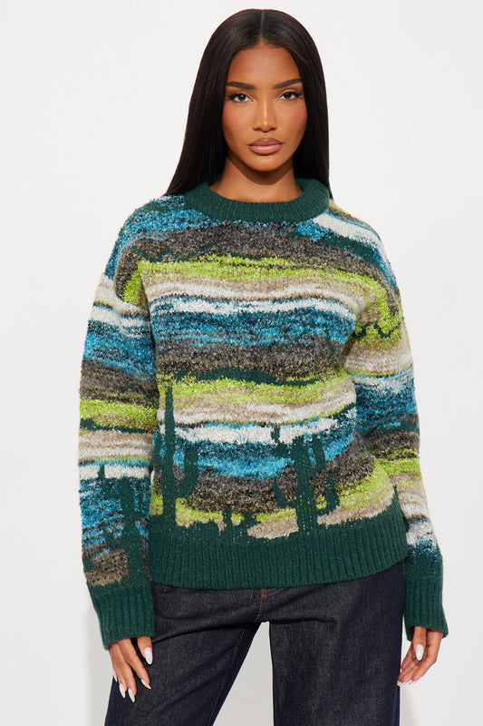 Lost In The Desert Sweater - Green/combo