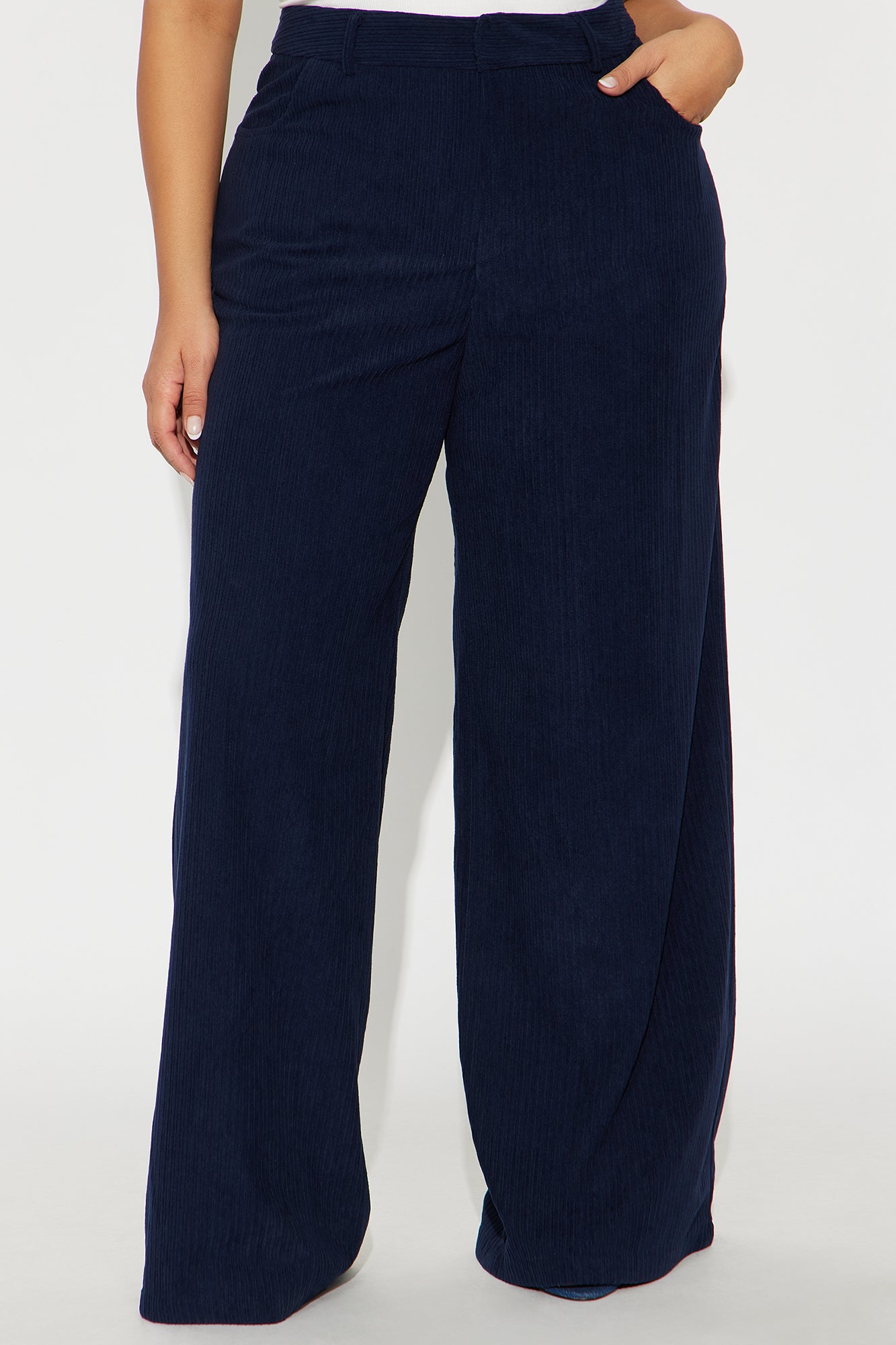 Golden Hour Groove Wide Leg Corduroy Pant 33 - Navy