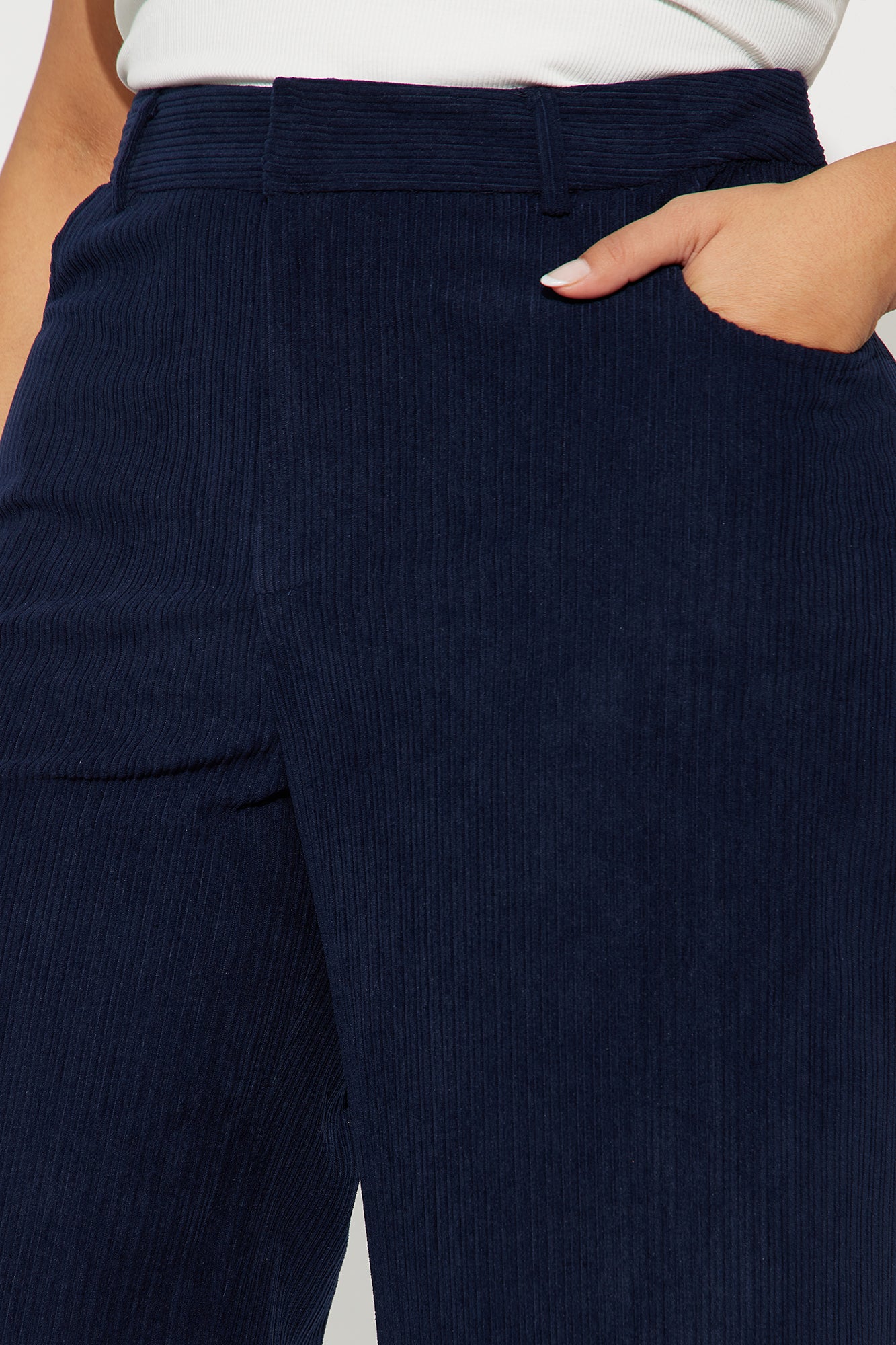 Golden Hour Groove Wide Leg Corduroy Pant 33 - Navy