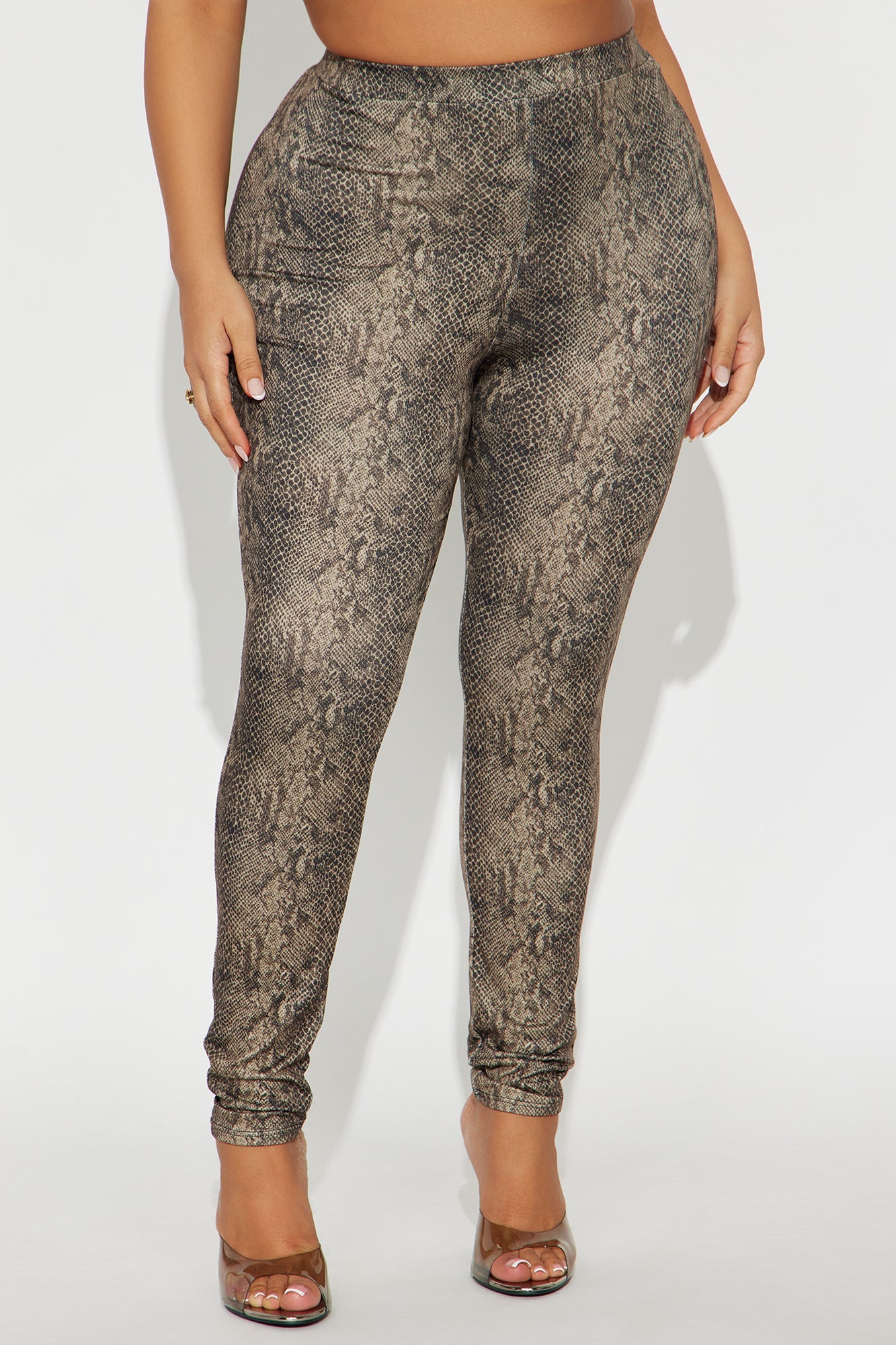 Medusa Snake Print high Rise Legging - Brown/combo