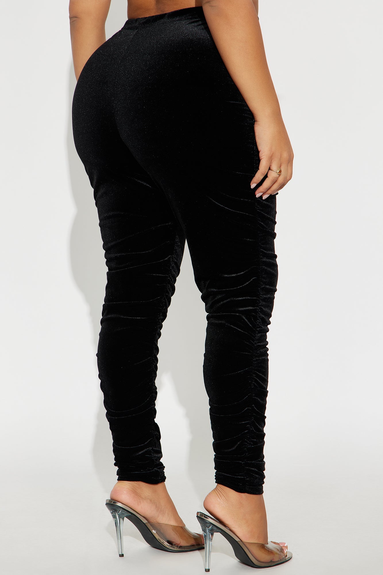 Analisa High Rise Velvet Leggings - Black