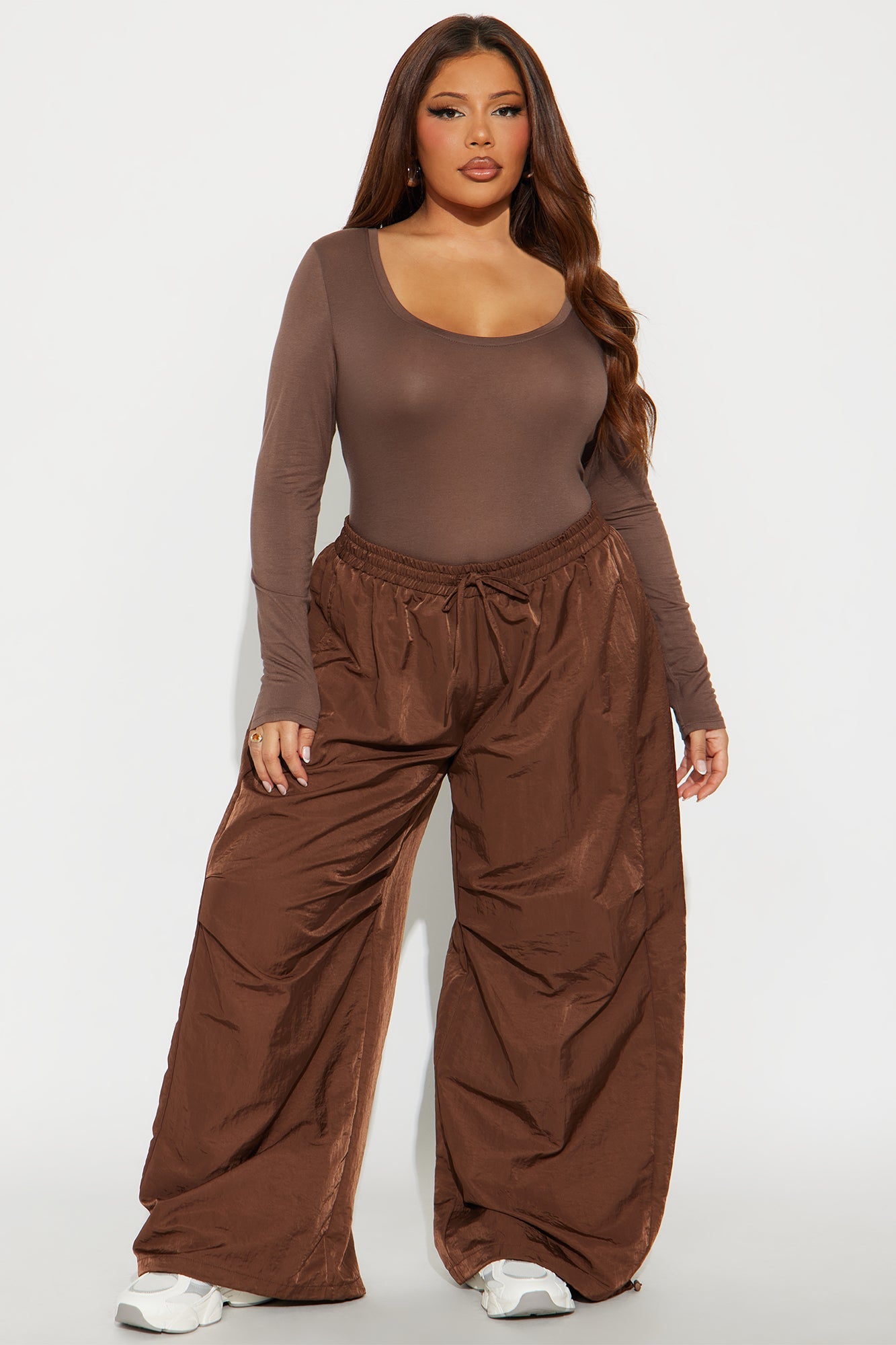 Marlene Scoop Neck Long Sleeve Bodysuit - Mocha