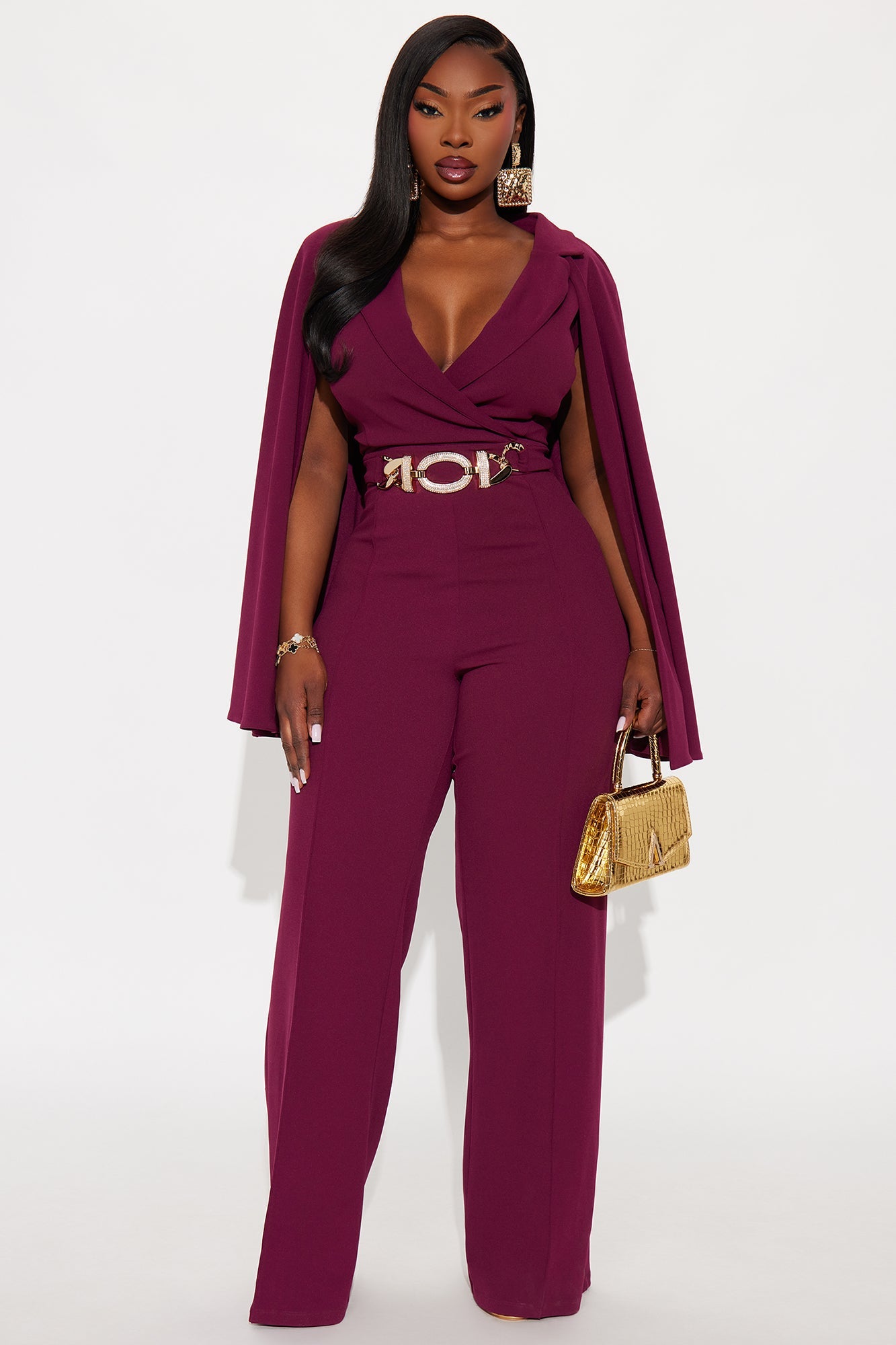 High Standards Draped Jumpsuit - Wine