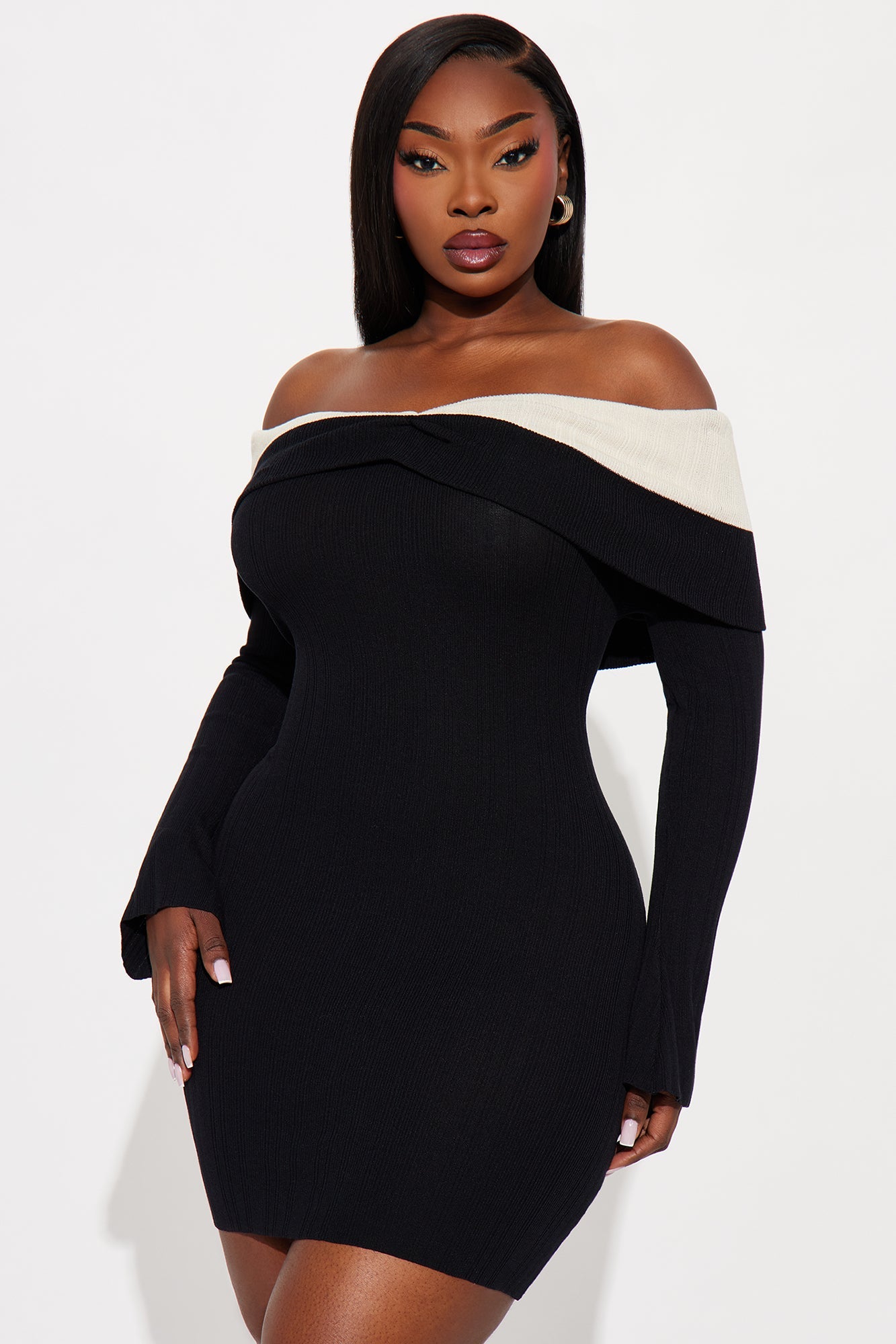 Spice Me Up Sweater Mini Dress - Black