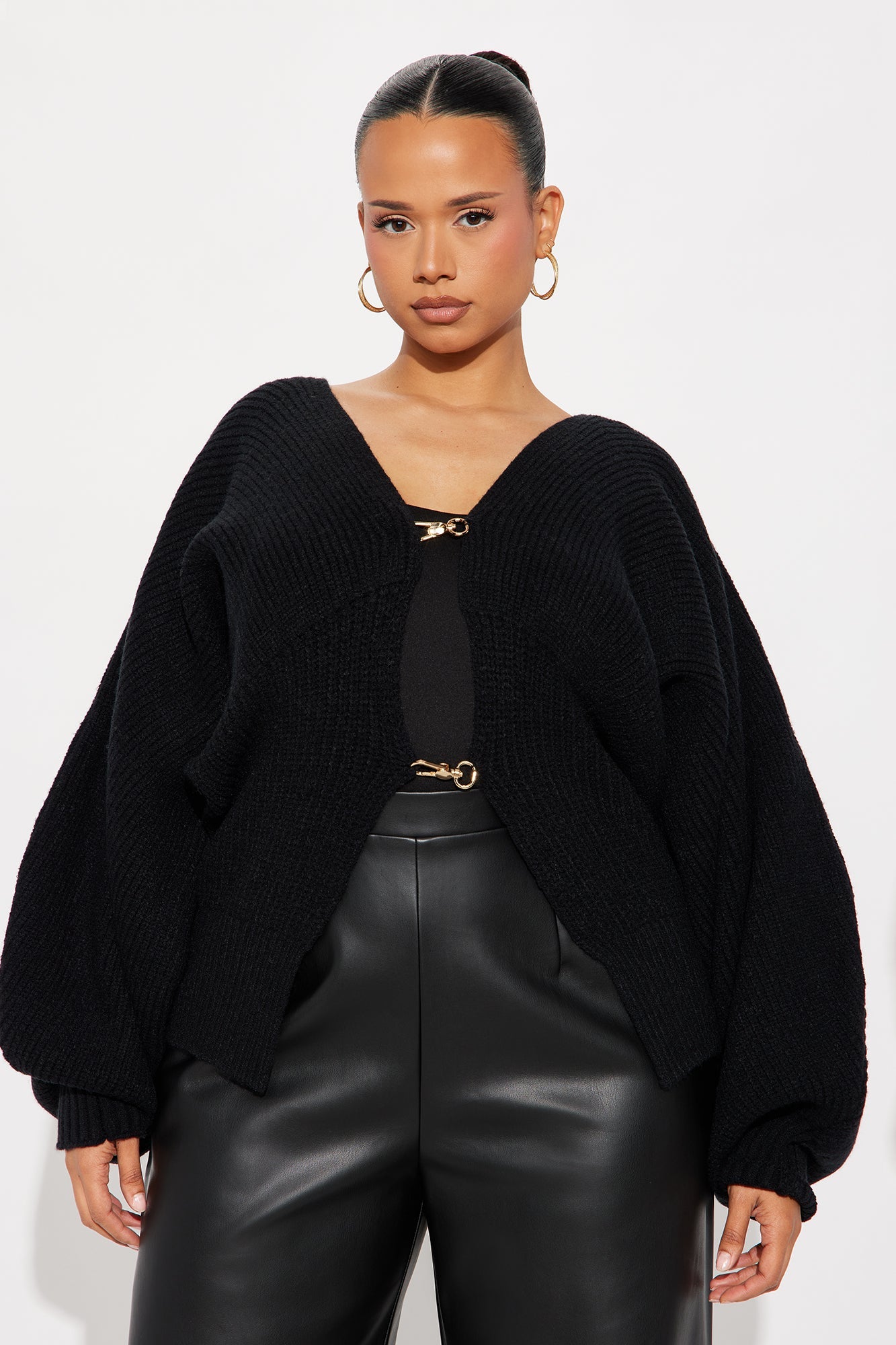 Candlelit Evenings Ribbed Knit Sweater - Black