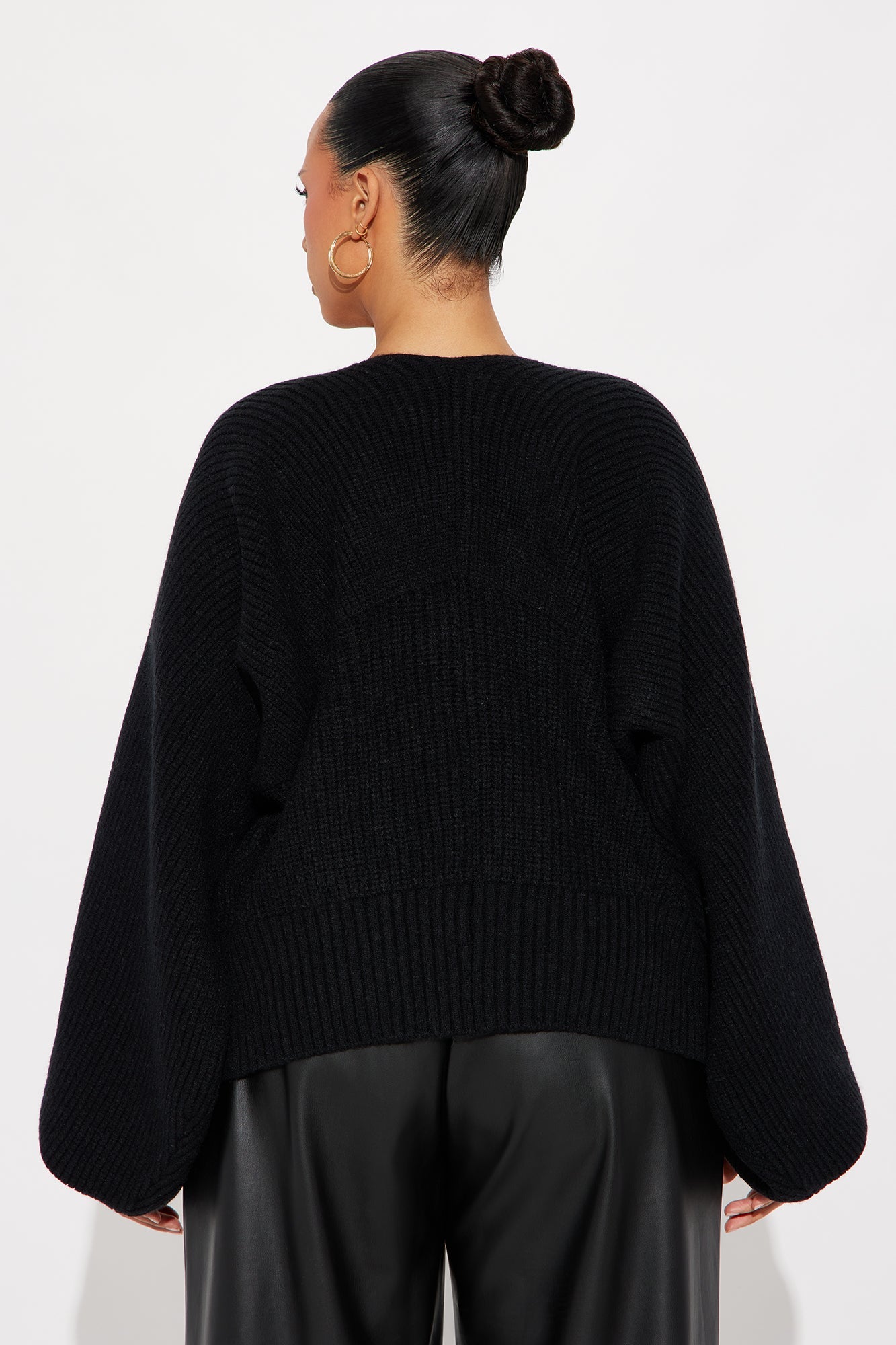 Candlelit Evenings Ribbed Knit Sweater - Black