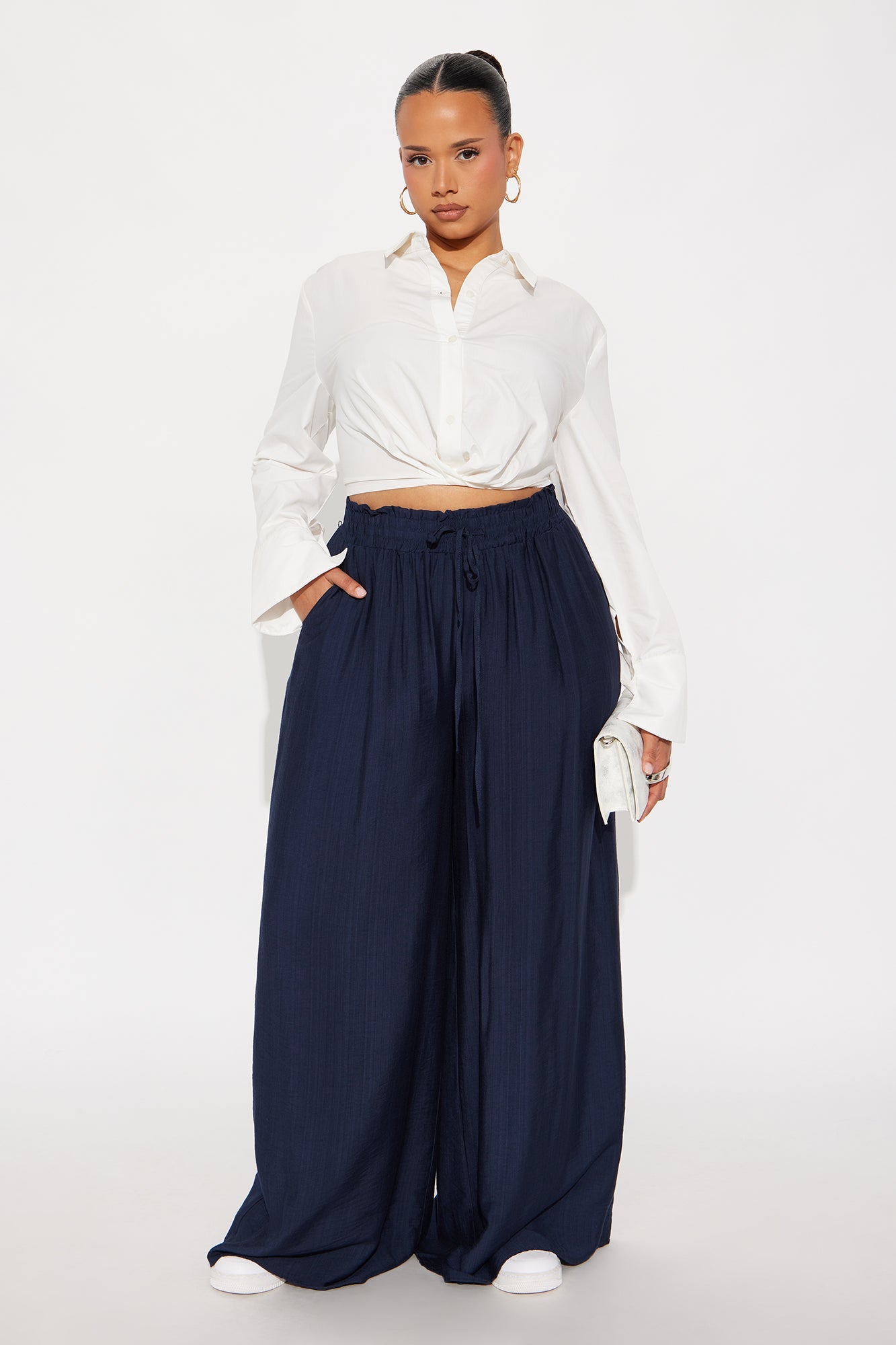 Meet At Sunset Wide Leg Pant - Navy