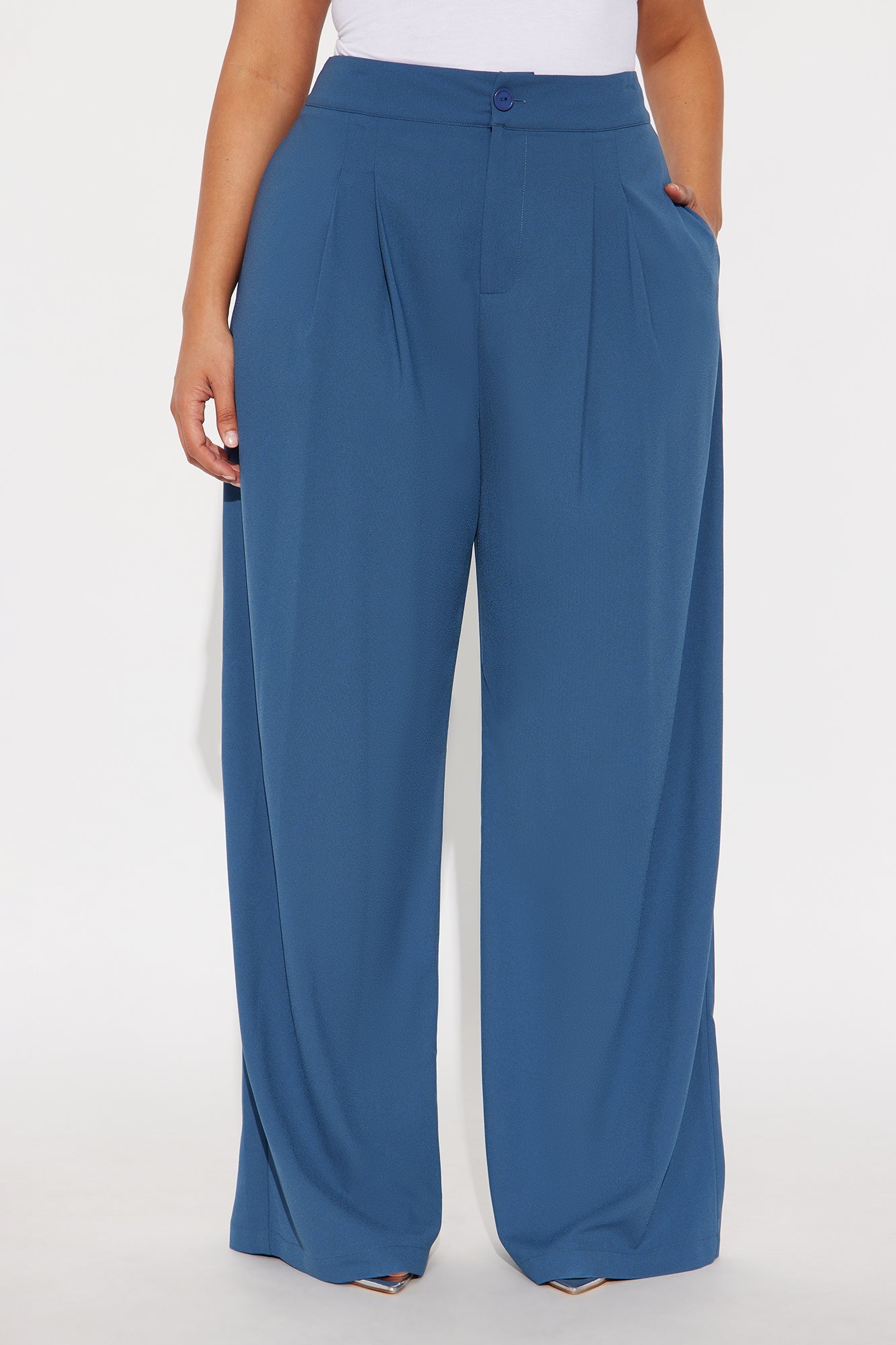 Power Hour Wide Leg Trouser Pant 32″ - Blue