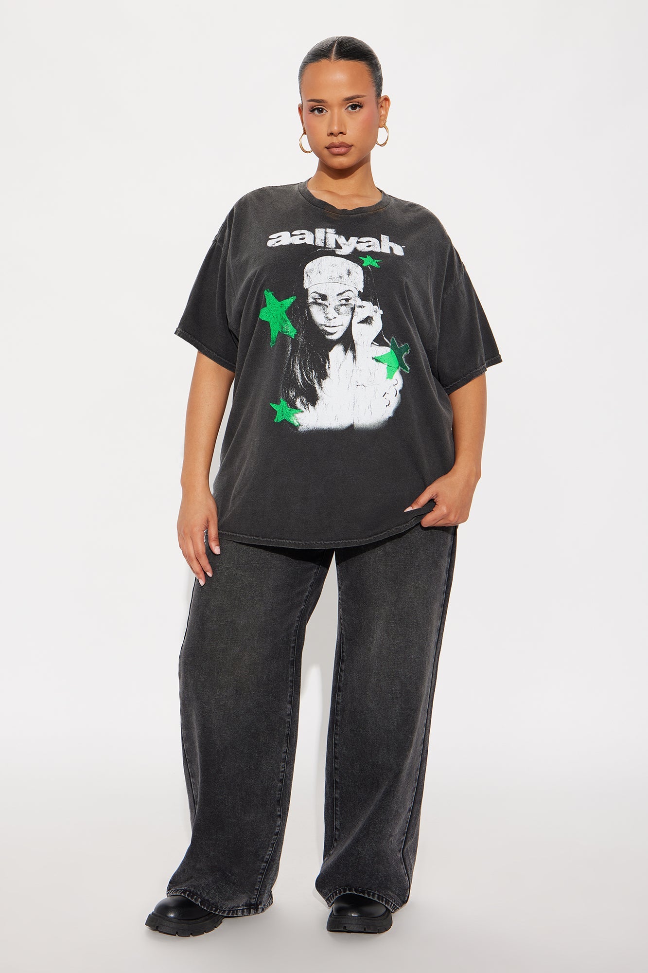 All Star Aaliyah Oversize Tee - Black