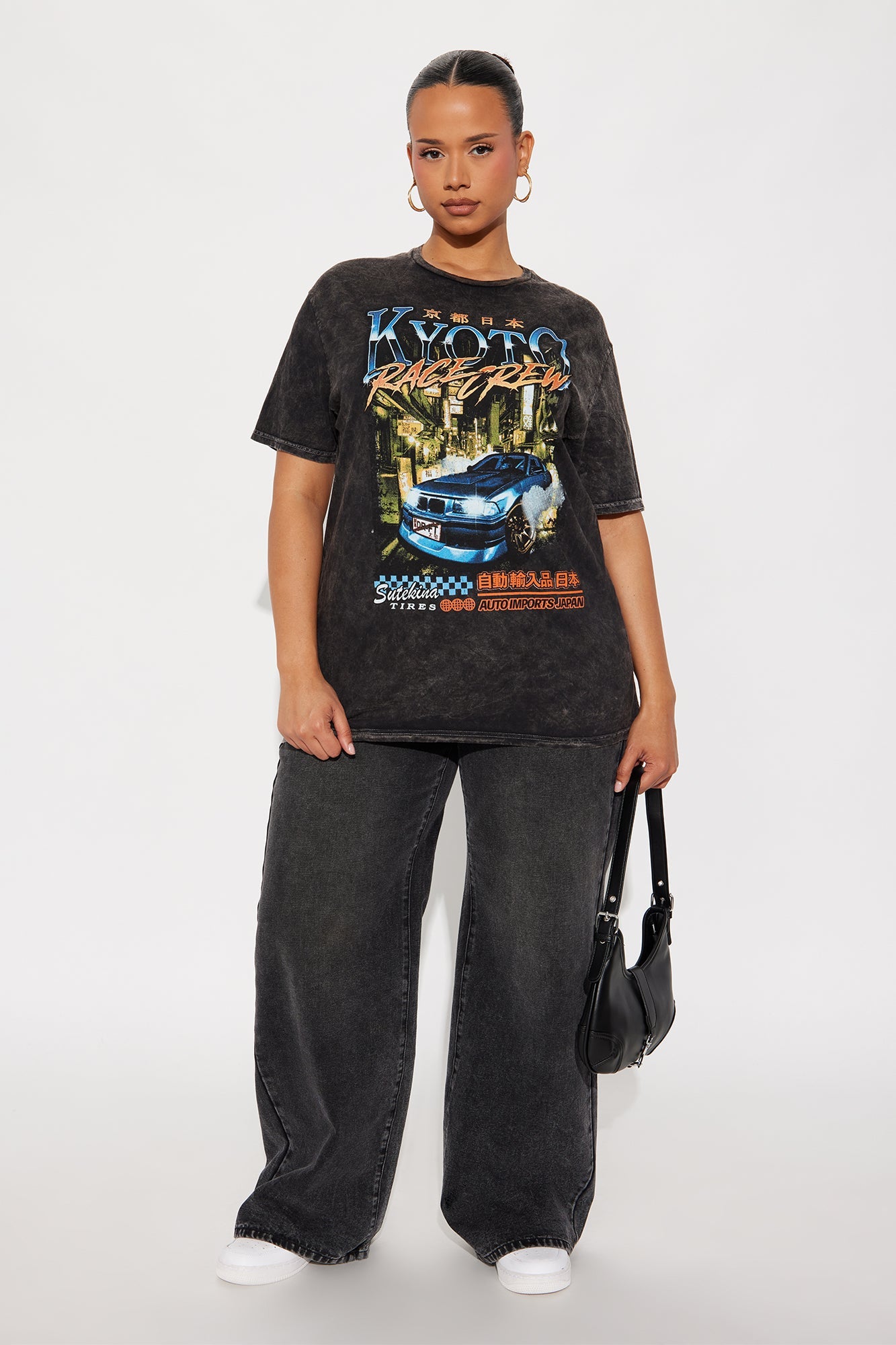 Kyoto Race Crew Washed Tee - Black Wash