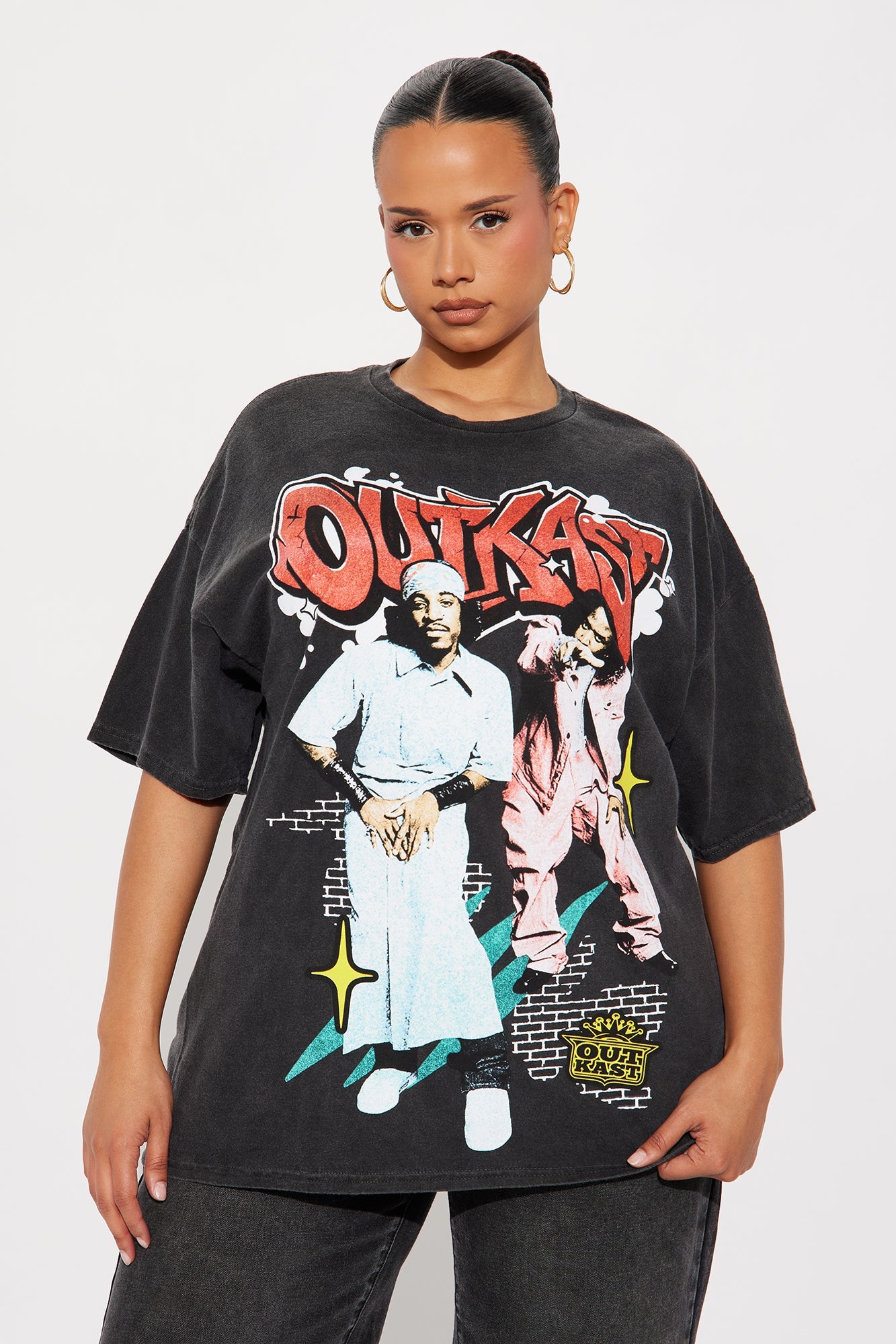 Outkast Graffiti Washed Tee - Black