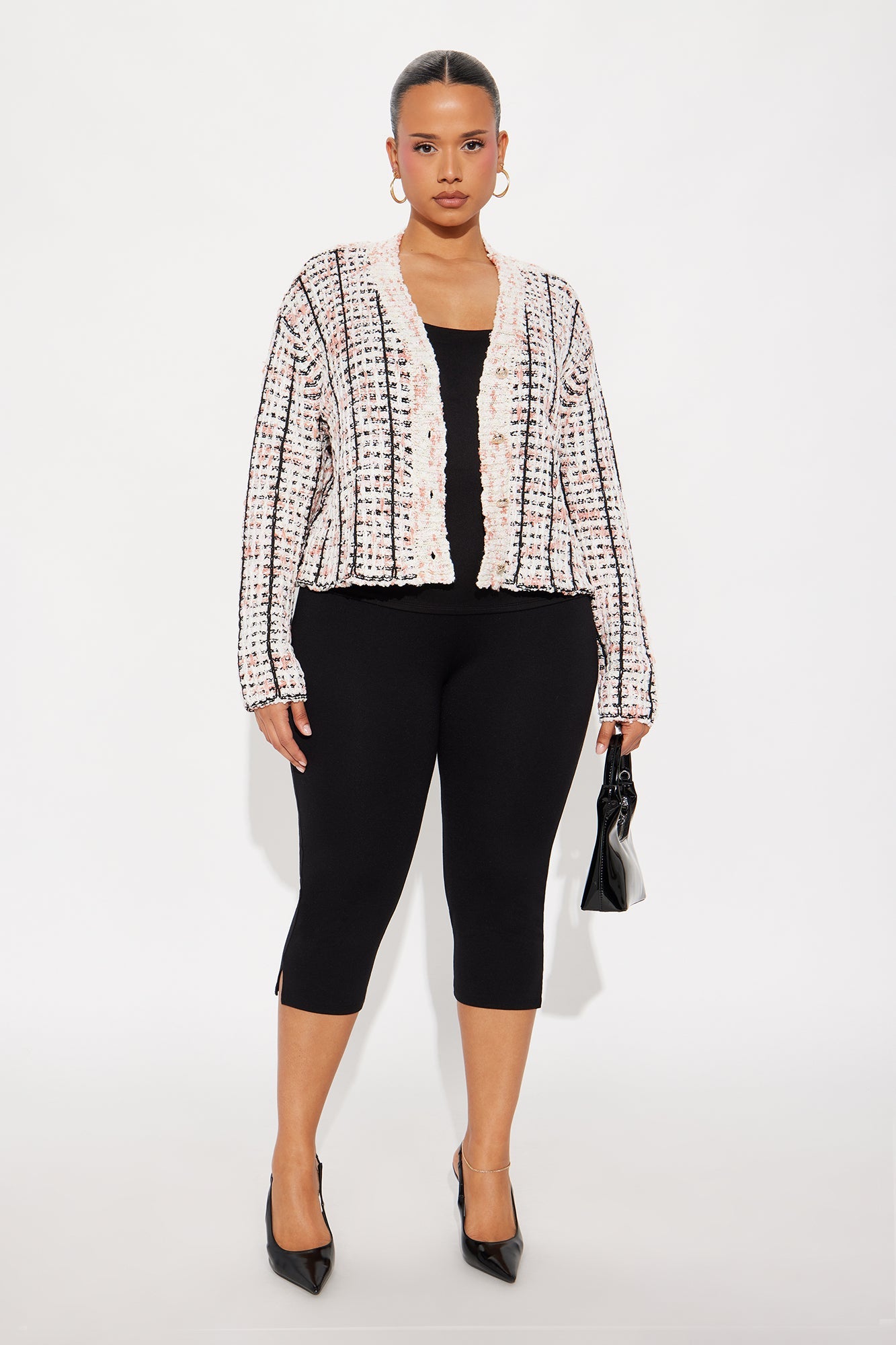 Your Favorite Frayed Hem Cardigan - Pink/combo