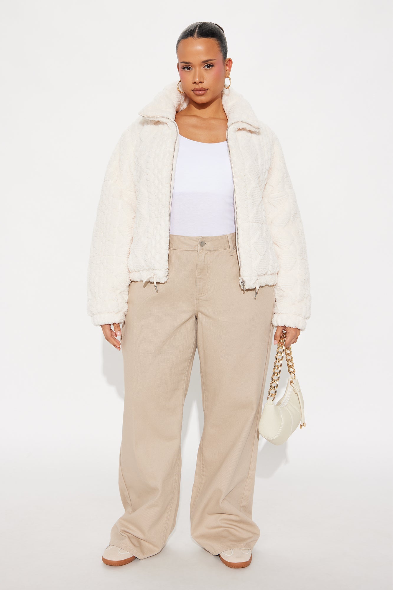 Frosted Dreams Faux Fur Puffer Jacket - Cream