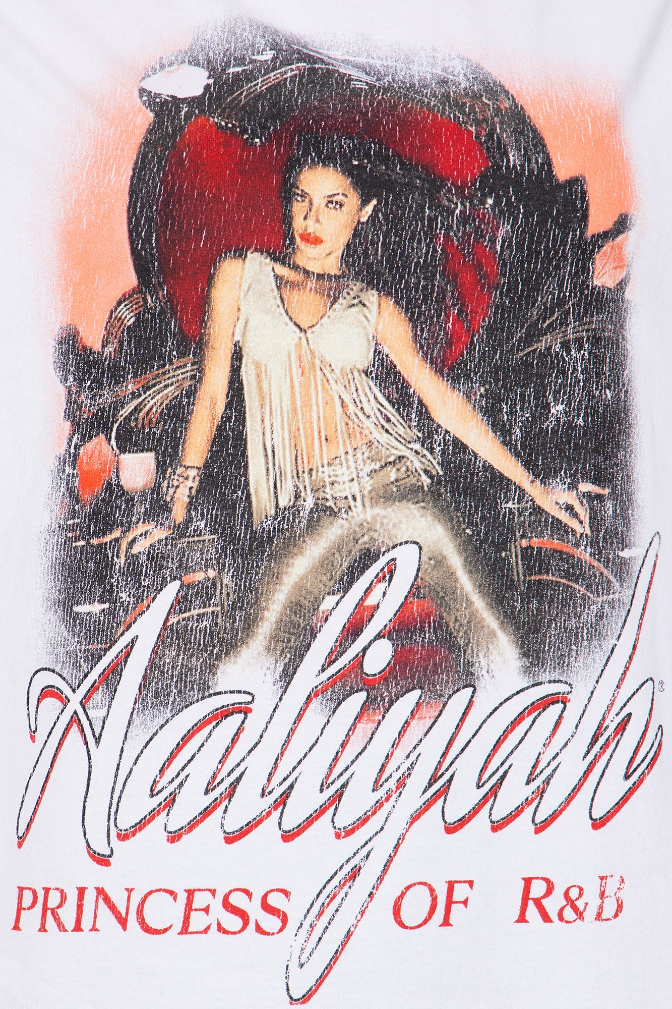 Aaliyah Queen of RnB Oversize Tee - Off White