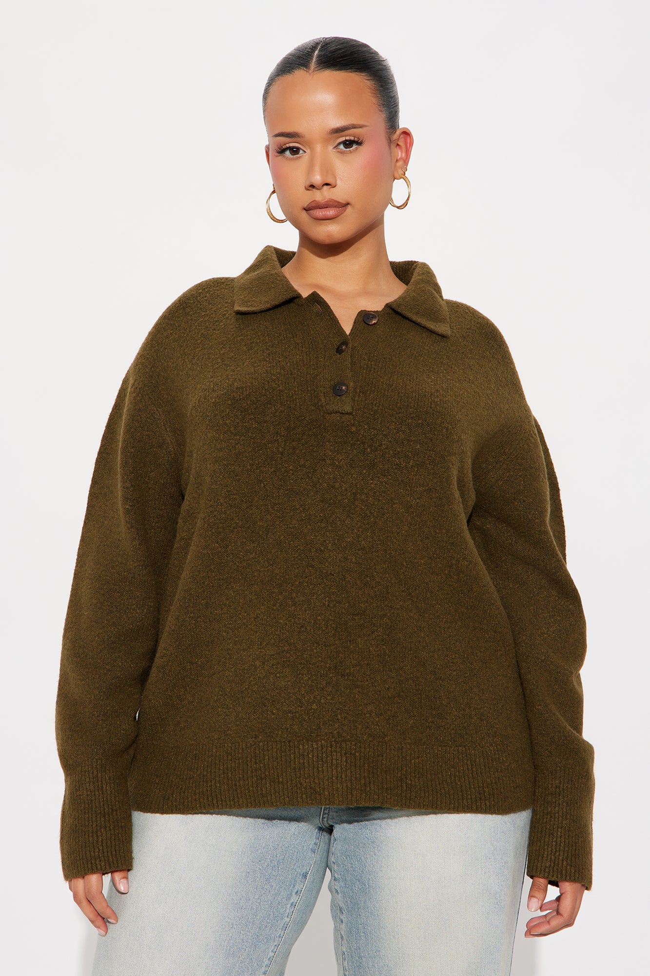 Dionne Polo Sweater - Olive