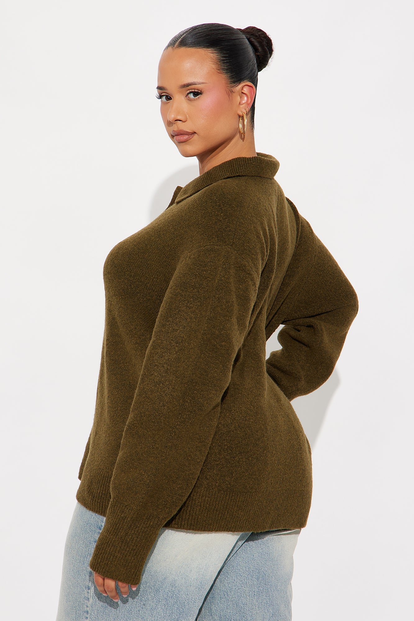 Dionne Polo Sweater - Olive