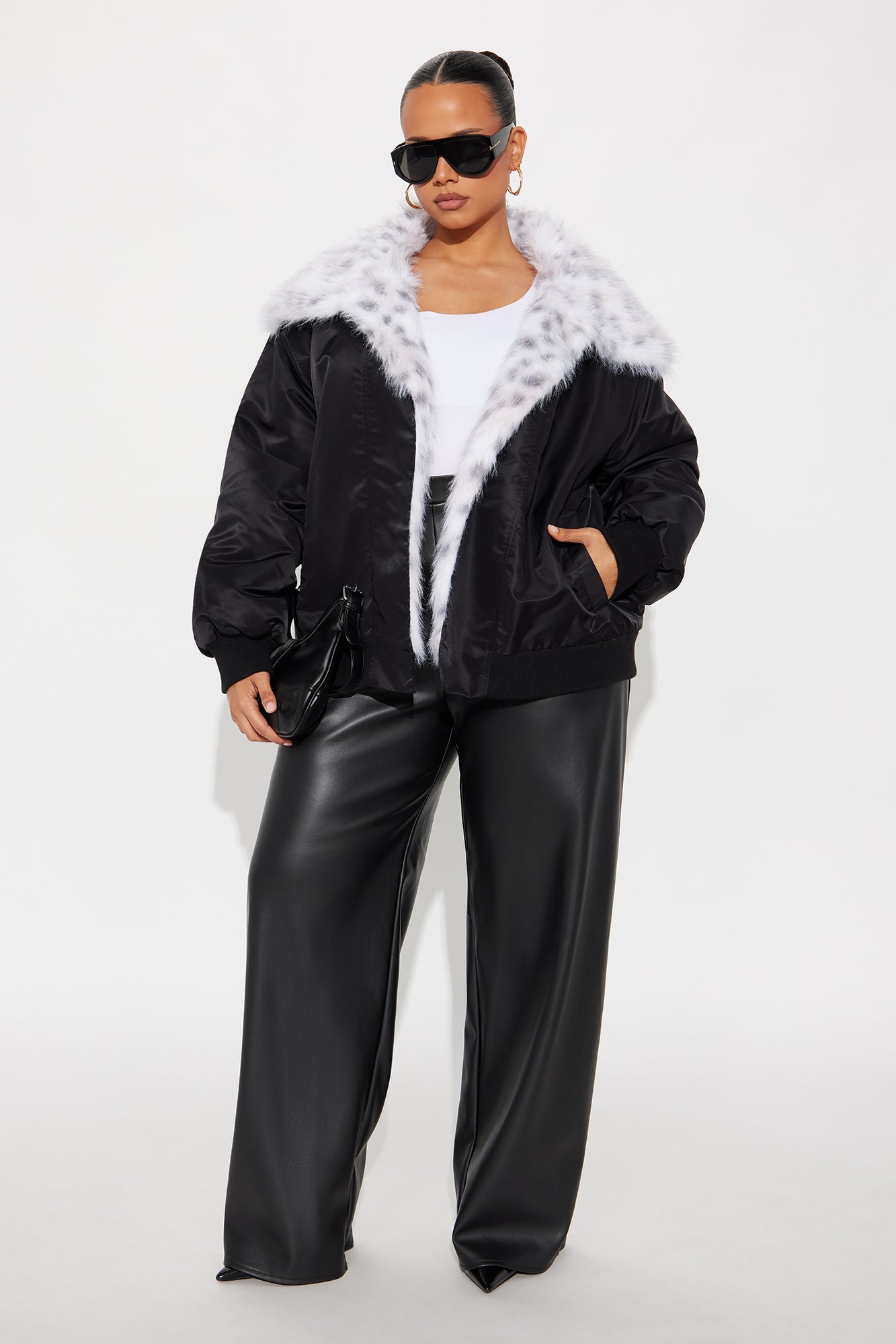 Meow Mode Leopard Print Coat - Black/combo