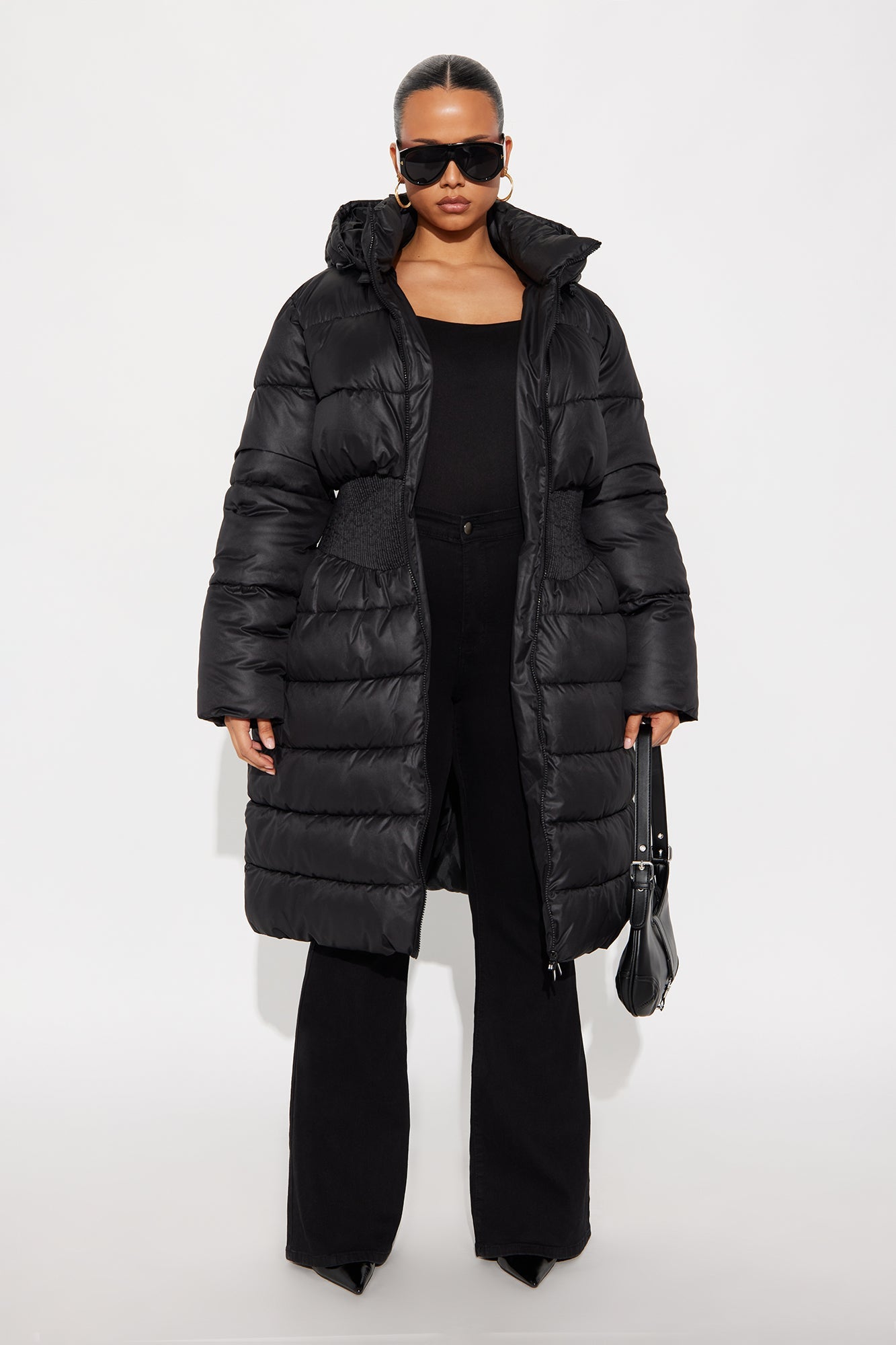 Tanya Puffer Trench Coat - Black