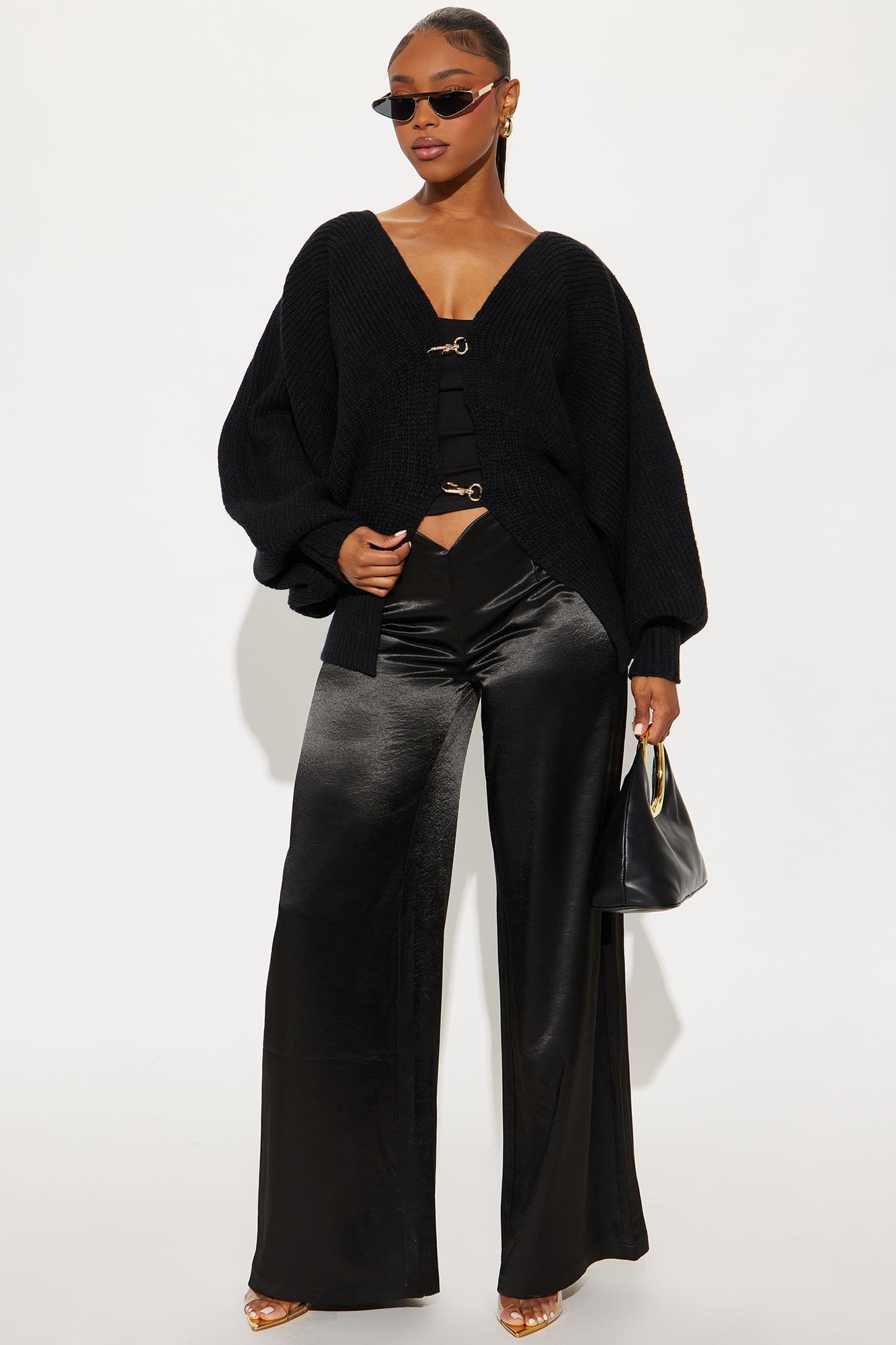 Candlelit Evenings Ribbed Knit Sweater - Black