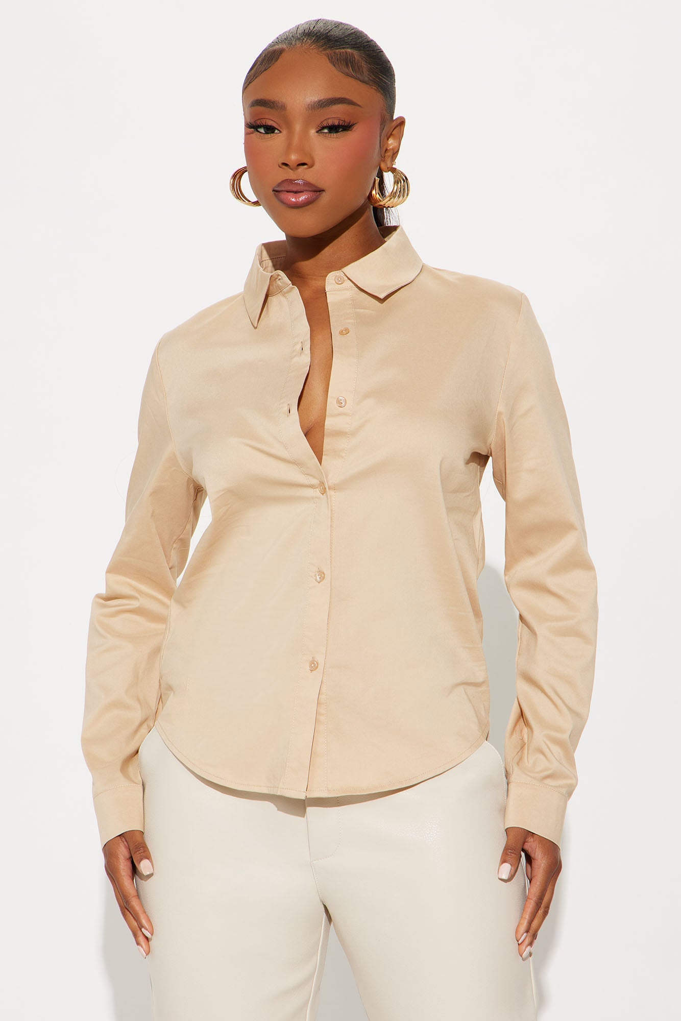 It's My Life Poplin Shirt - Taupe