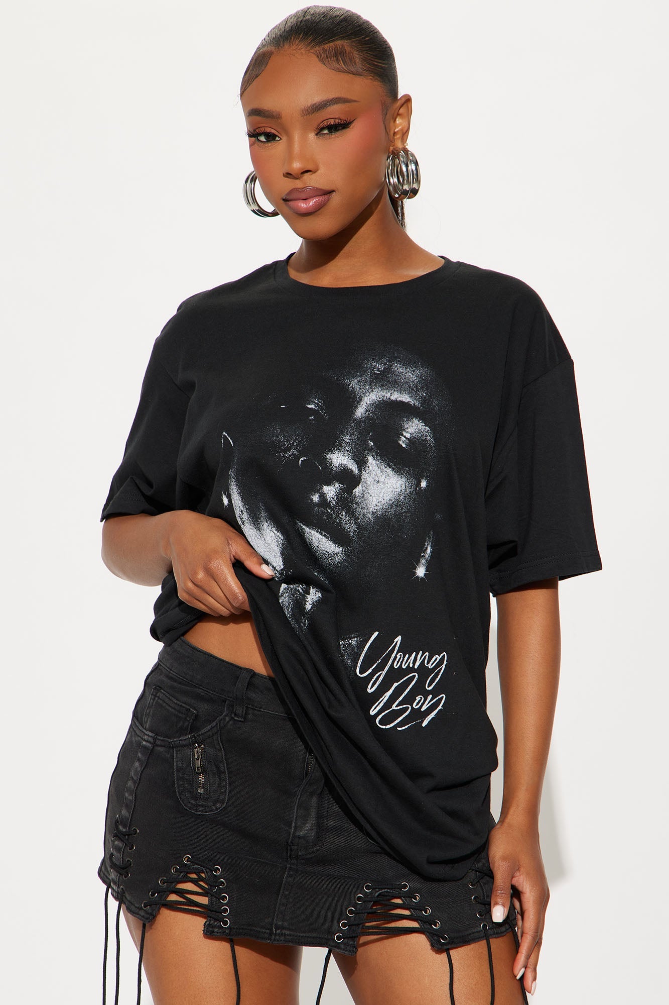 Free Young Boy NBA Oversize Tee - Black