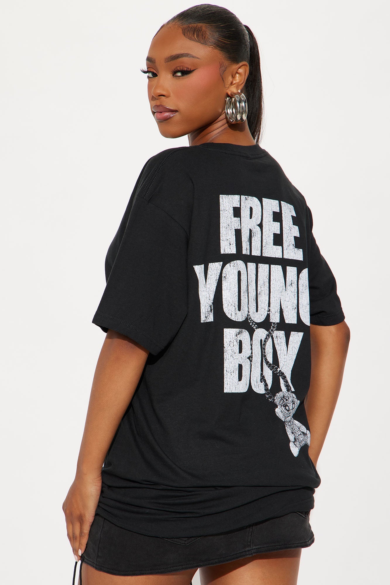 Free Young Boy NBA Oversize Tee - Black