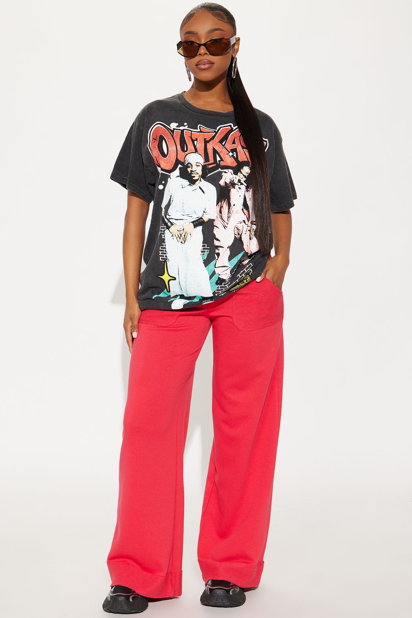 Outkast Graffiti Washed Tee - Black