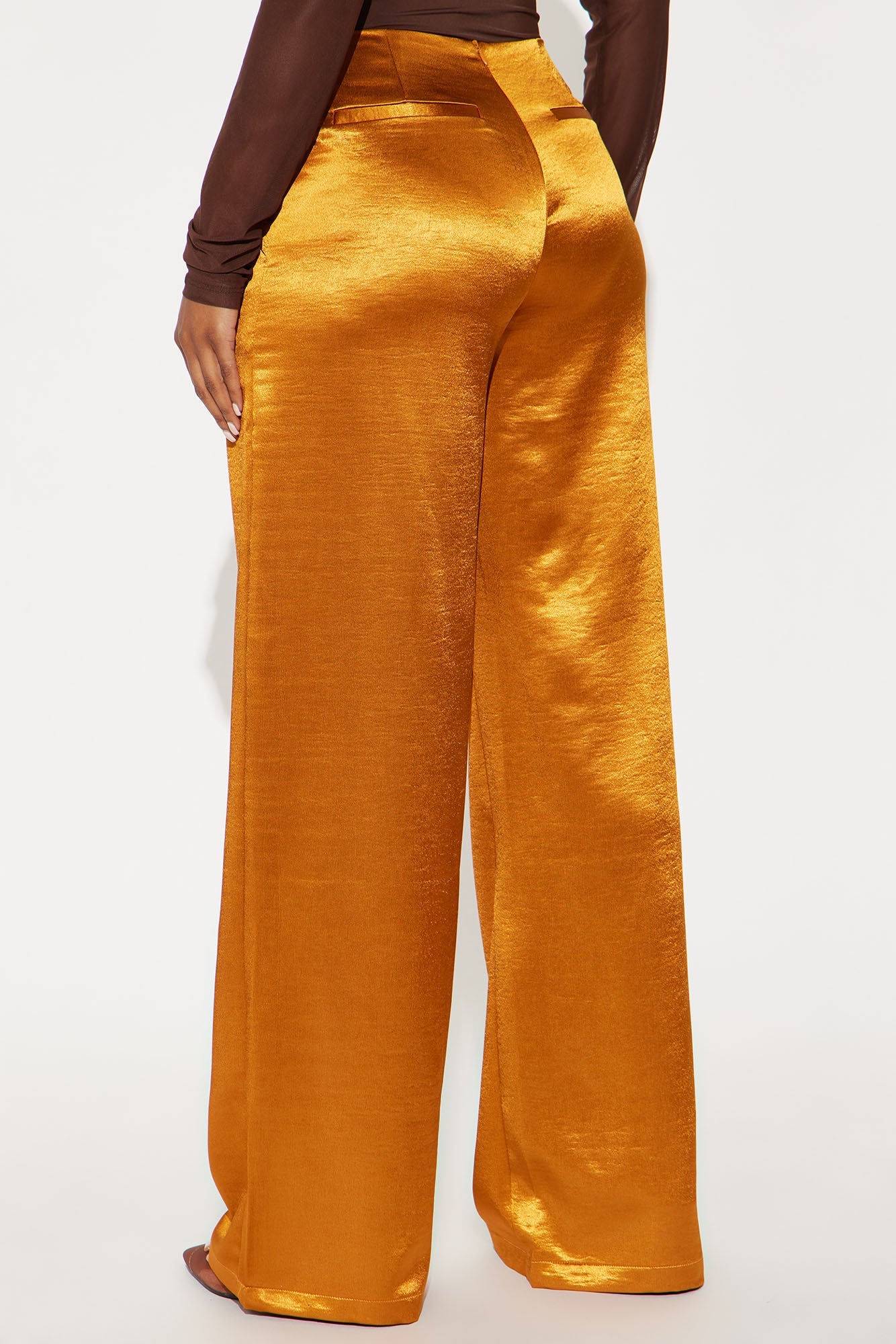 Delicate Desire Satin Wide Leg Pant 33 - Copper