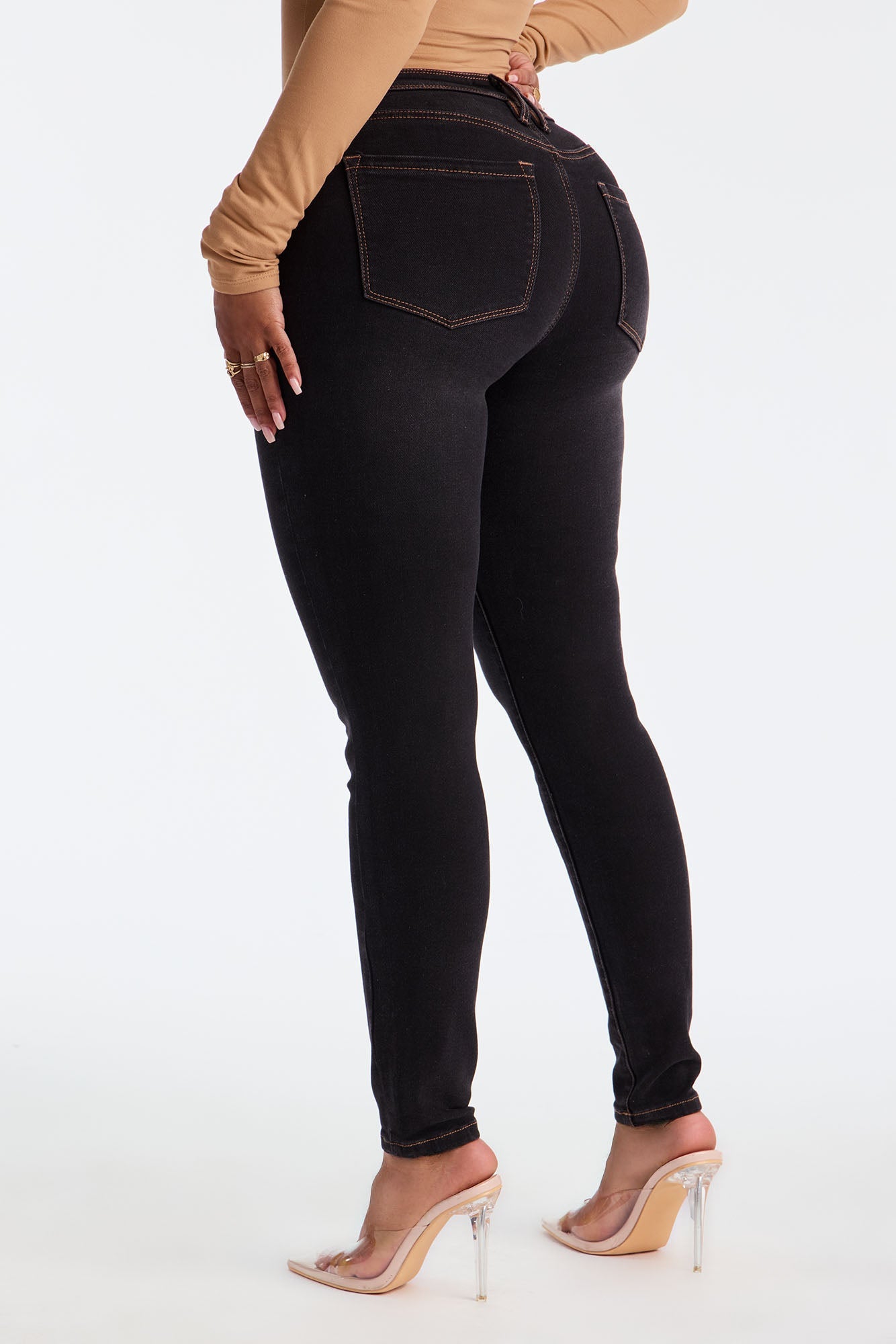 Better Myself Mid Rise Skinny Jeans - Black Wash